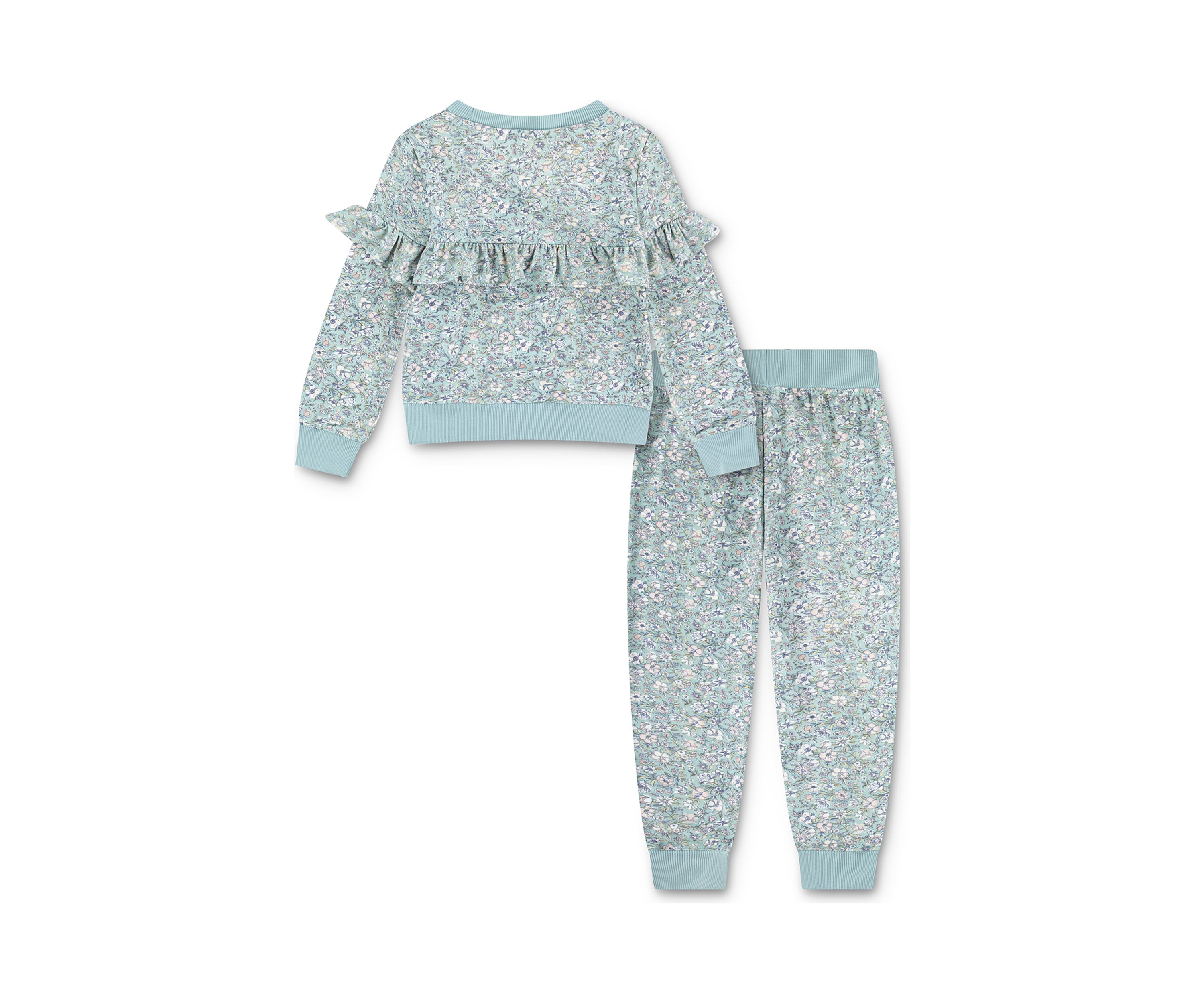 Toddler Girls Ruffle Crew Neck Sweatshirt and Joggers Set