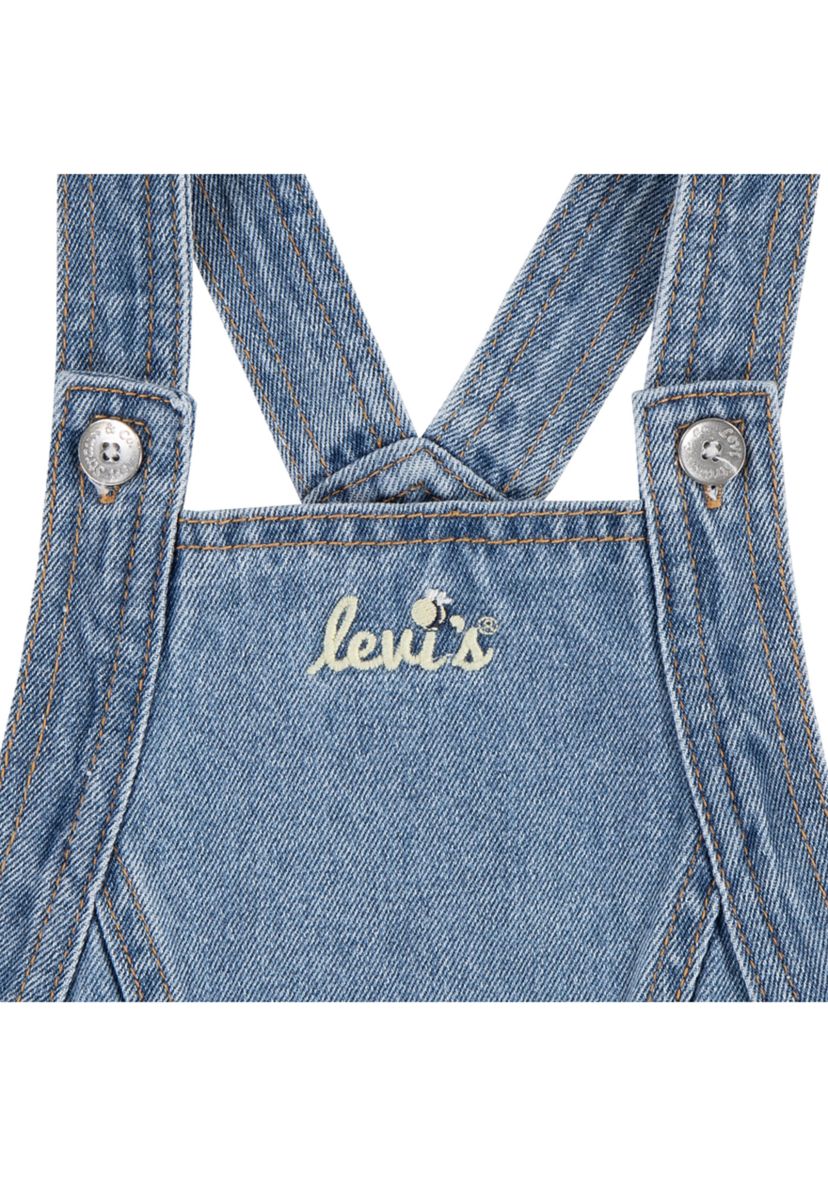 Toddler Girls Printed Pinafore Top and Denim Dress Set
