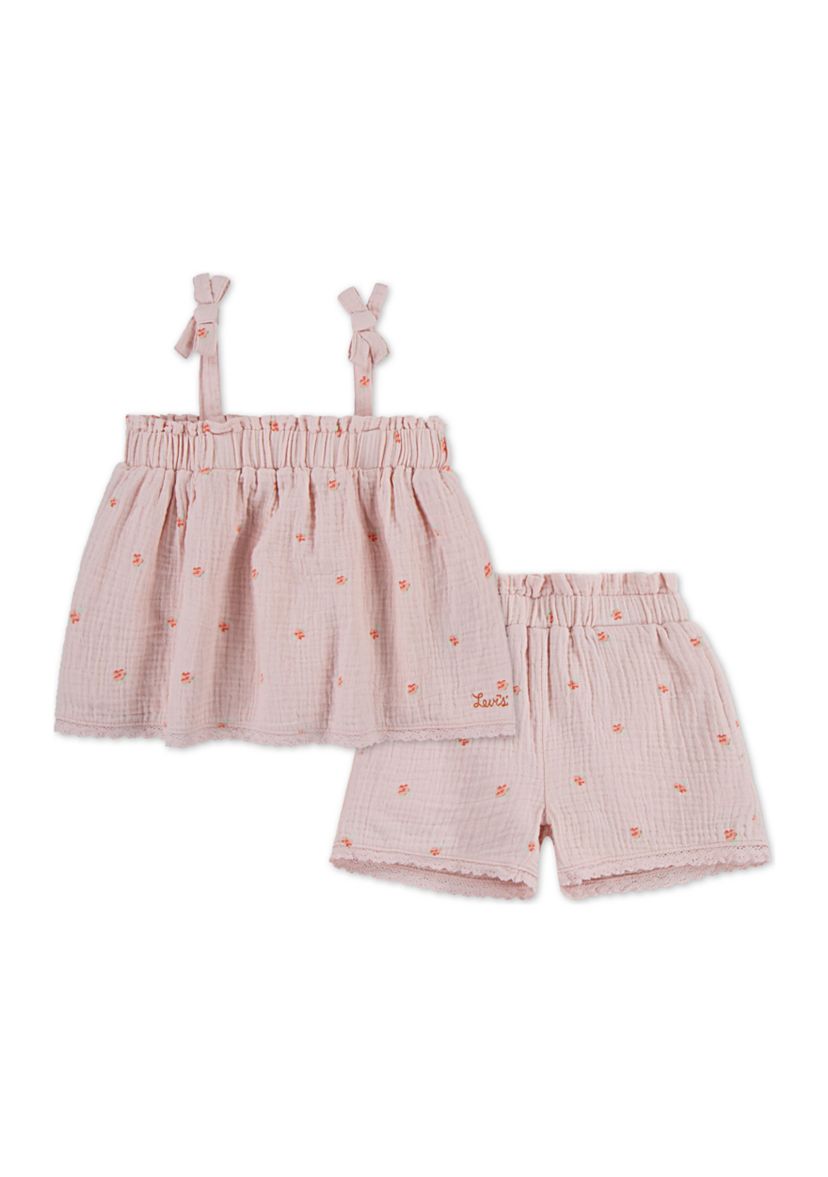 Girls 4-6x Tie Tank Top and Shorts Set