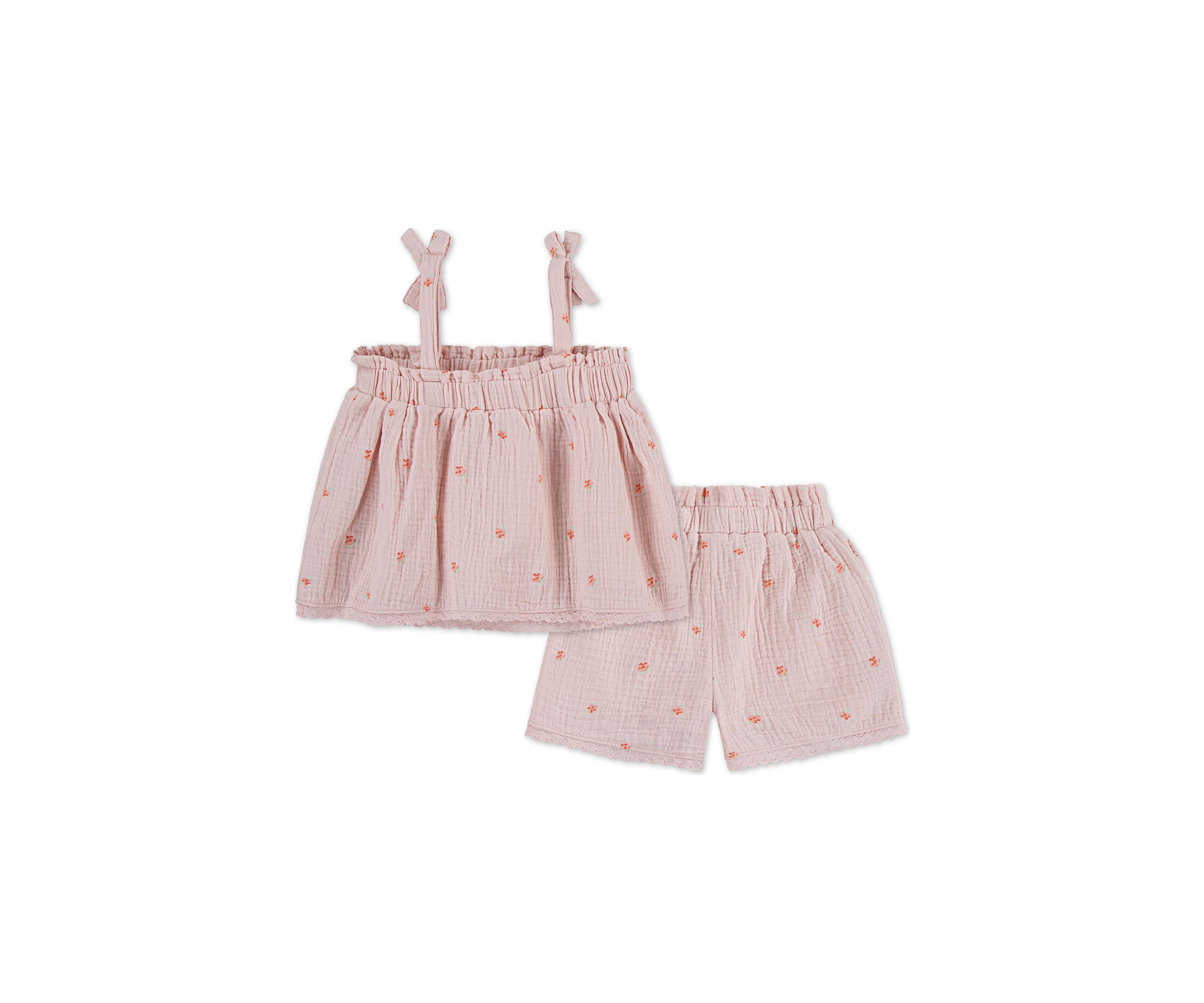 Girls 4-6x Tie Tank Top and Shorts Set