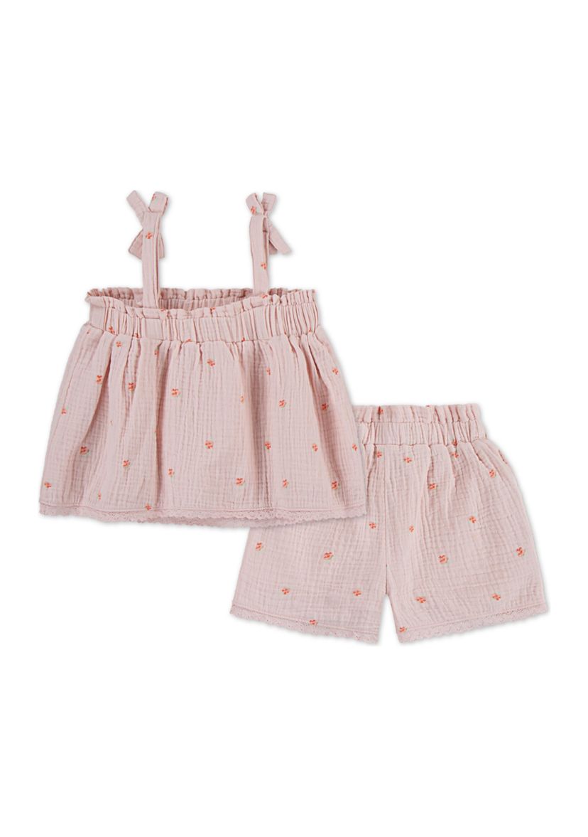 Girls 4-6x Tie Tank Top and Shorts Set