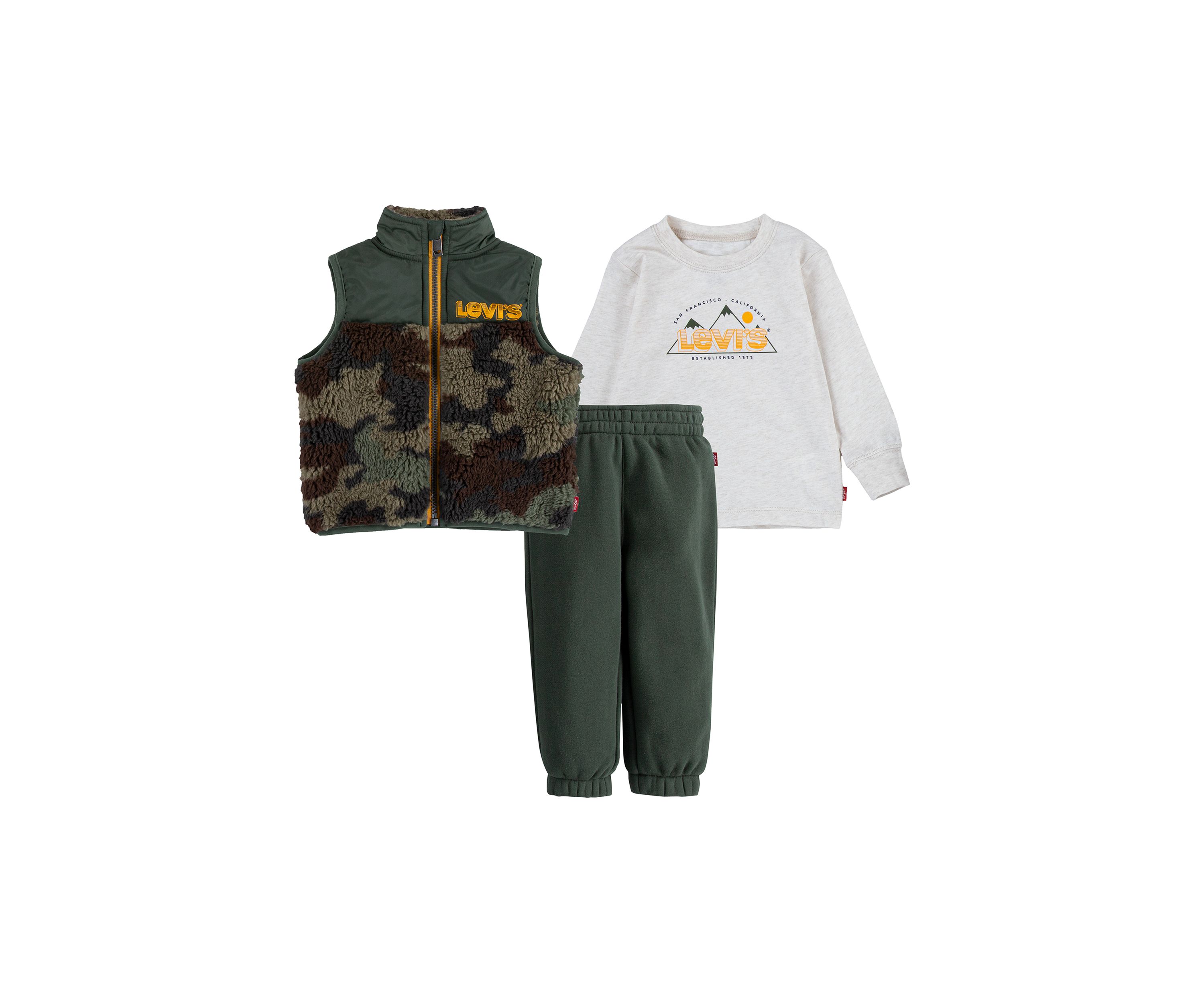 Baby Boys 3-Piece Camo Vest Set