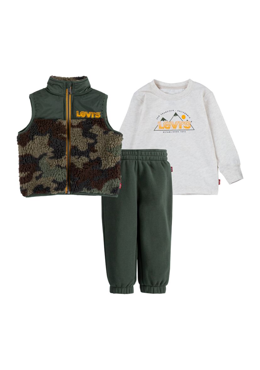 Baby Boys 3-Piece Camo Vest Set