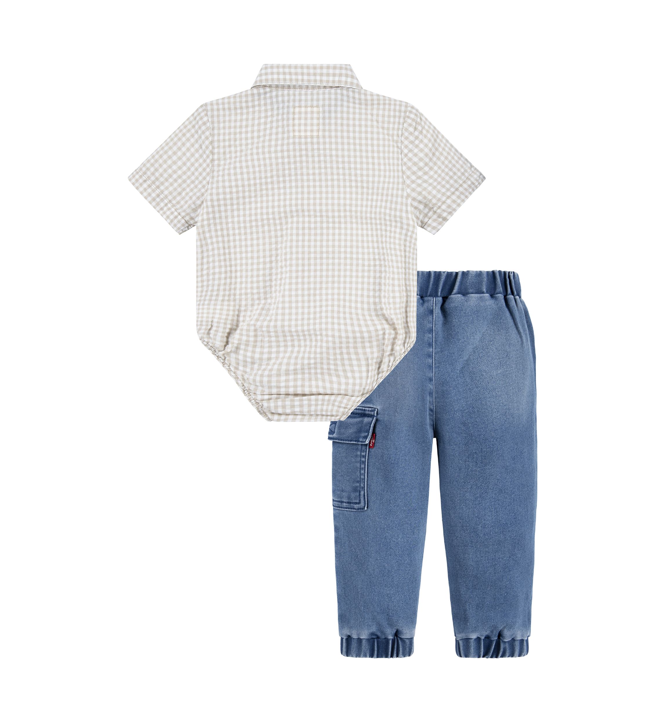 Baby Boys Gingham Bodysuit and Jogger Pants Set