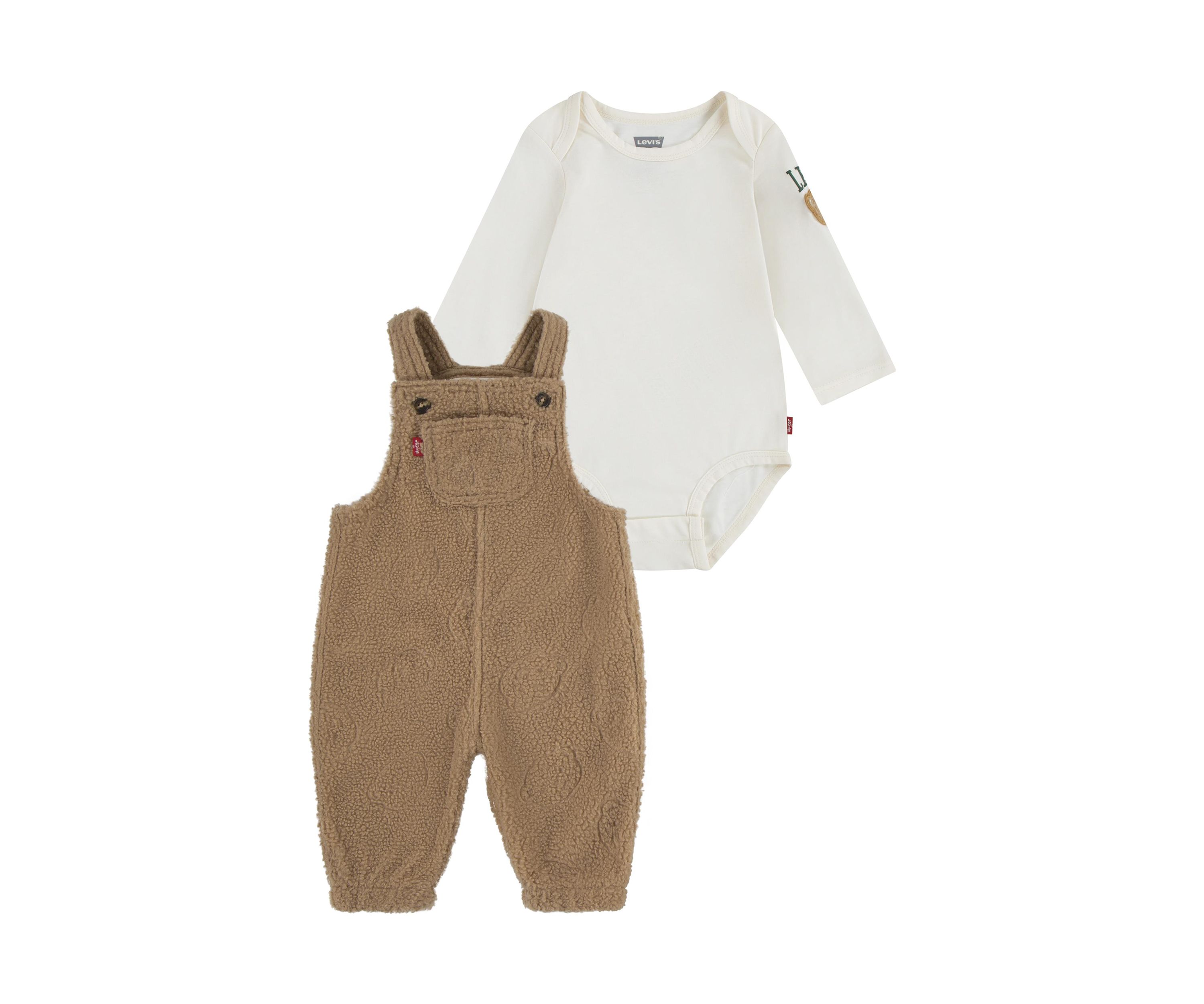 Baby Boys Debossed Overalls Set