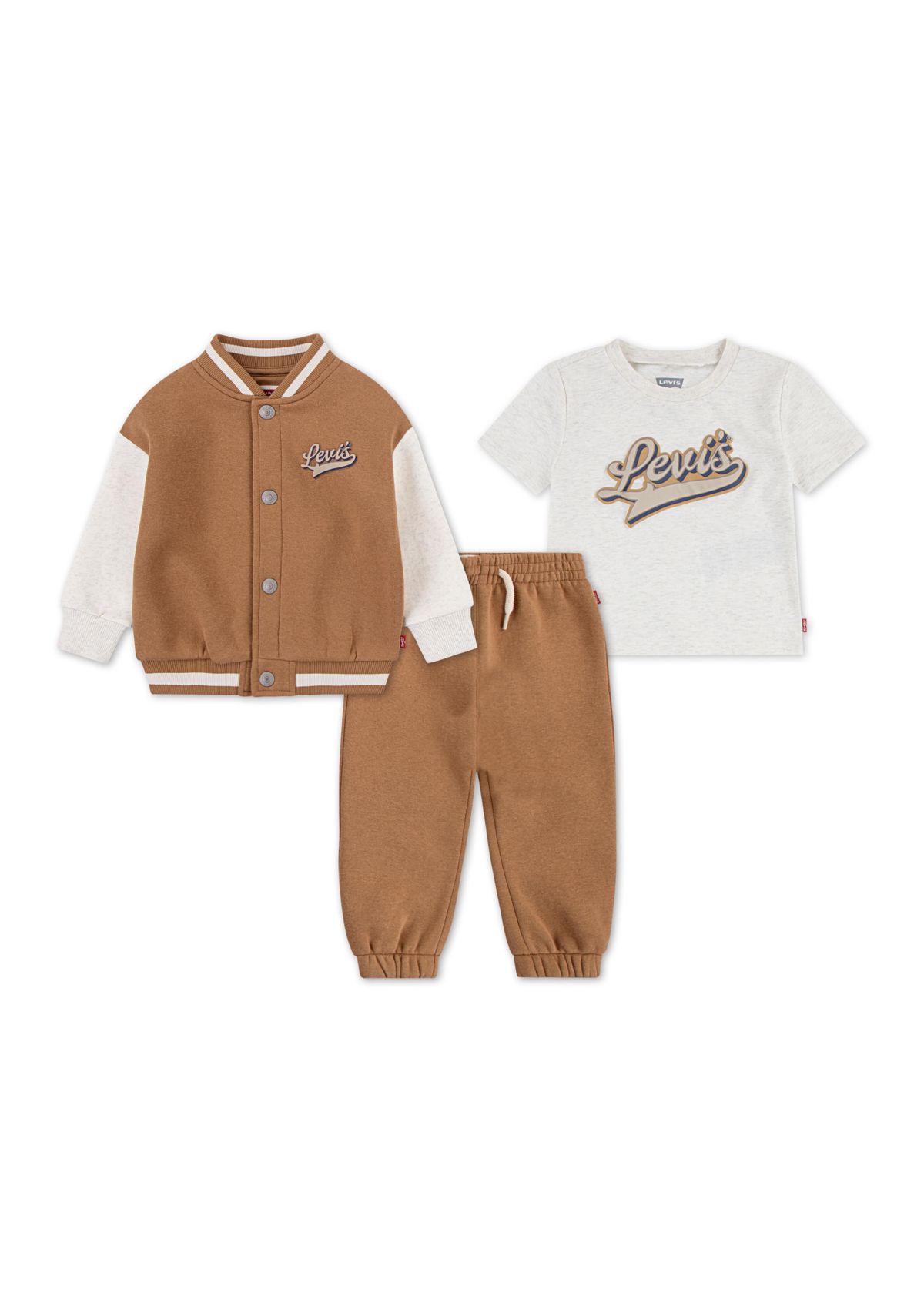 Baby Boys Three Piece Bomber Jacket and Graphic T-Shirt Set