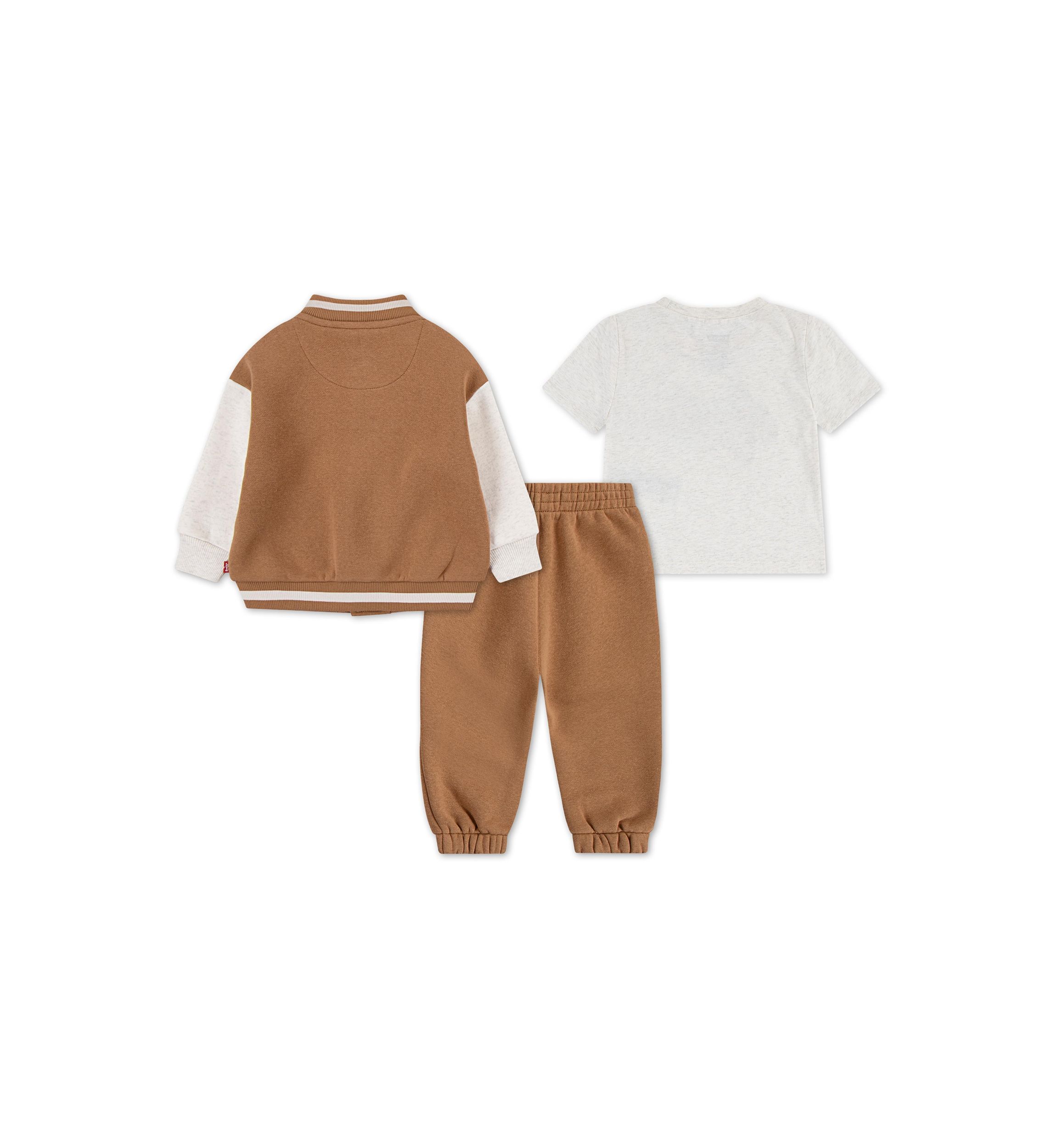 Baby Boys Three Piece Bomber Jacket and Graphic T-Shirt Set