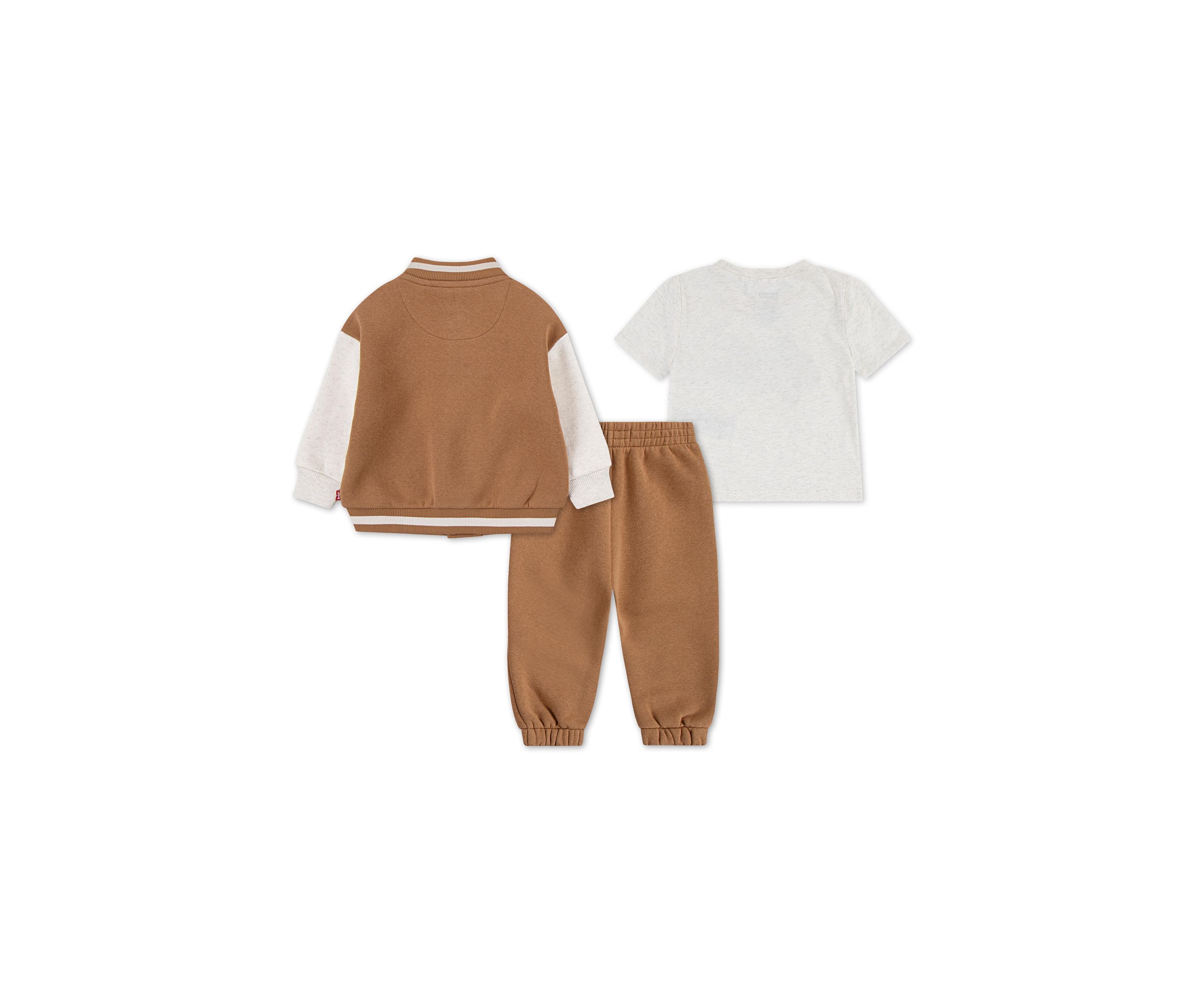 Baby Boys Three Piece Bomber Jacket and Graphic T-Shirt Set