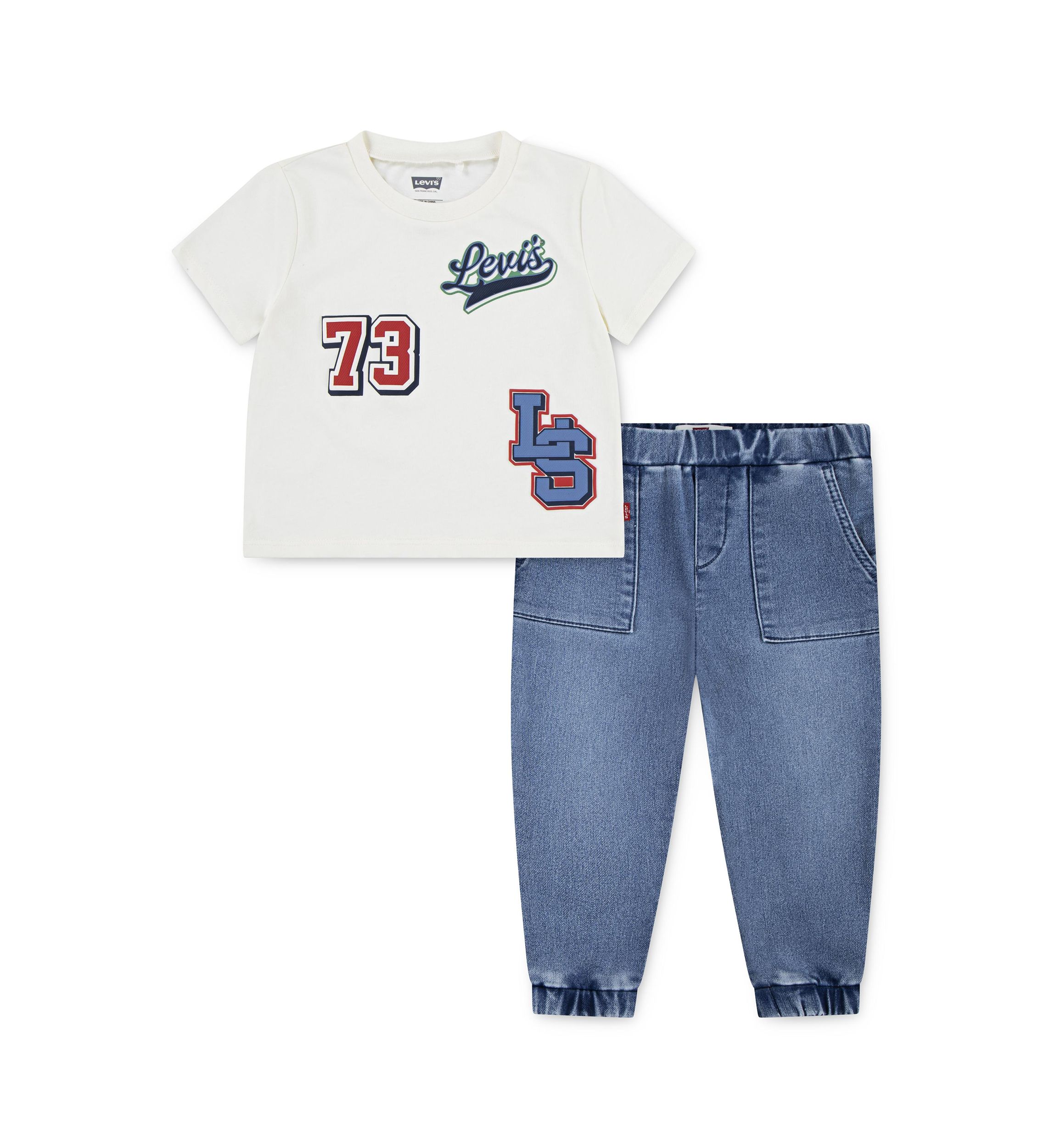 Baby Boys Varsity Patch T-Shirt and Pull On Joggers Set