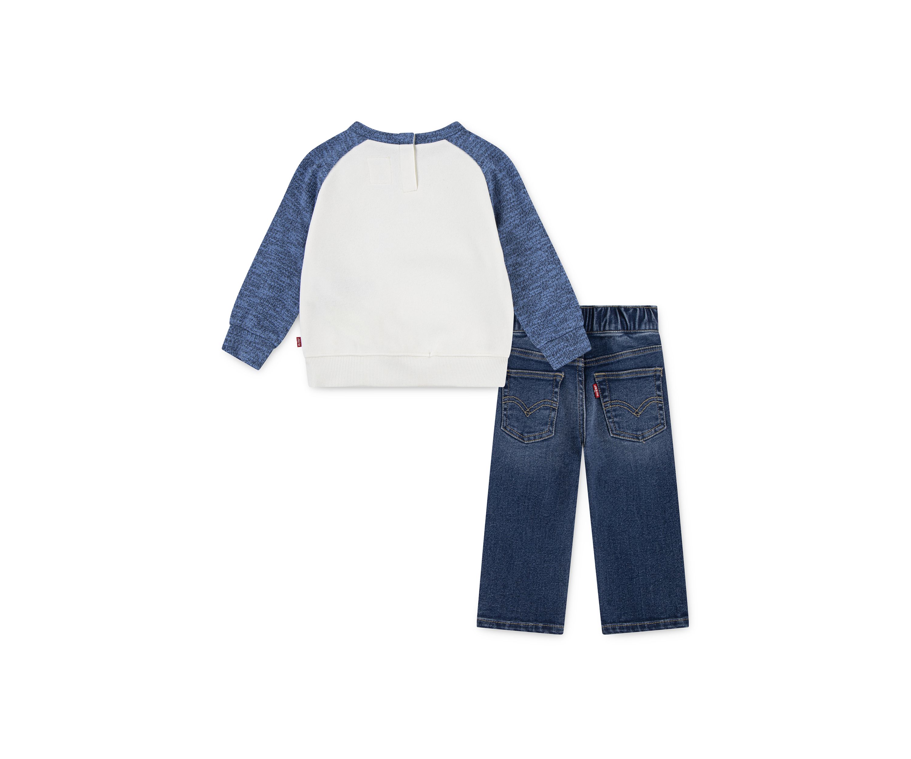 Baby Boys 3D Moto Graphic Sweatshirt and Denim Jeans Set