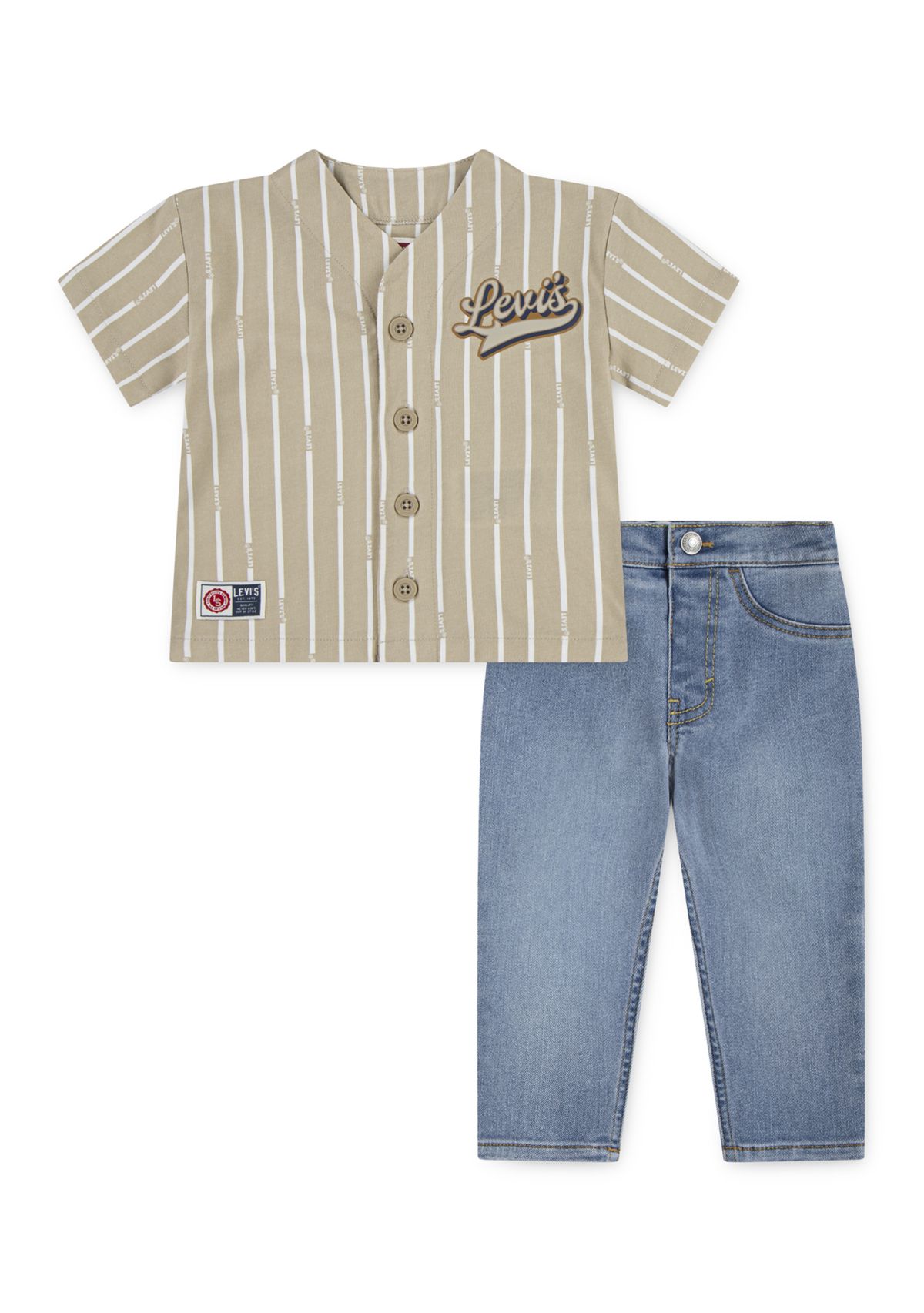 Baby Boys Baseball Shirt and Denim Jeans Set