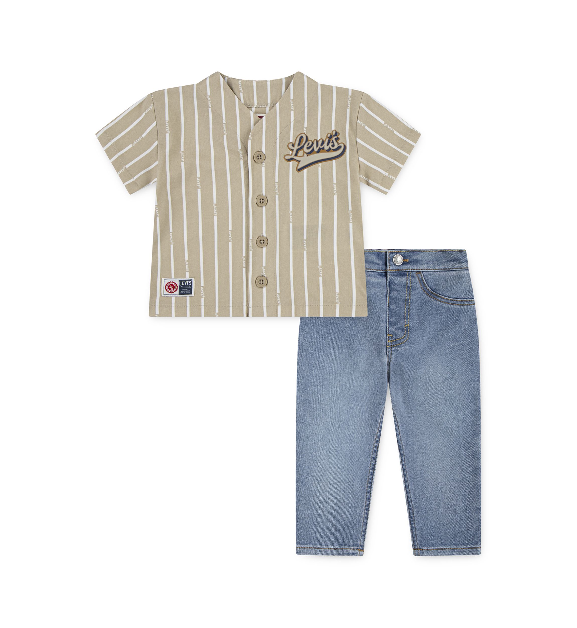 Baby Boys Baseball Shirt and Denim Jeans Set