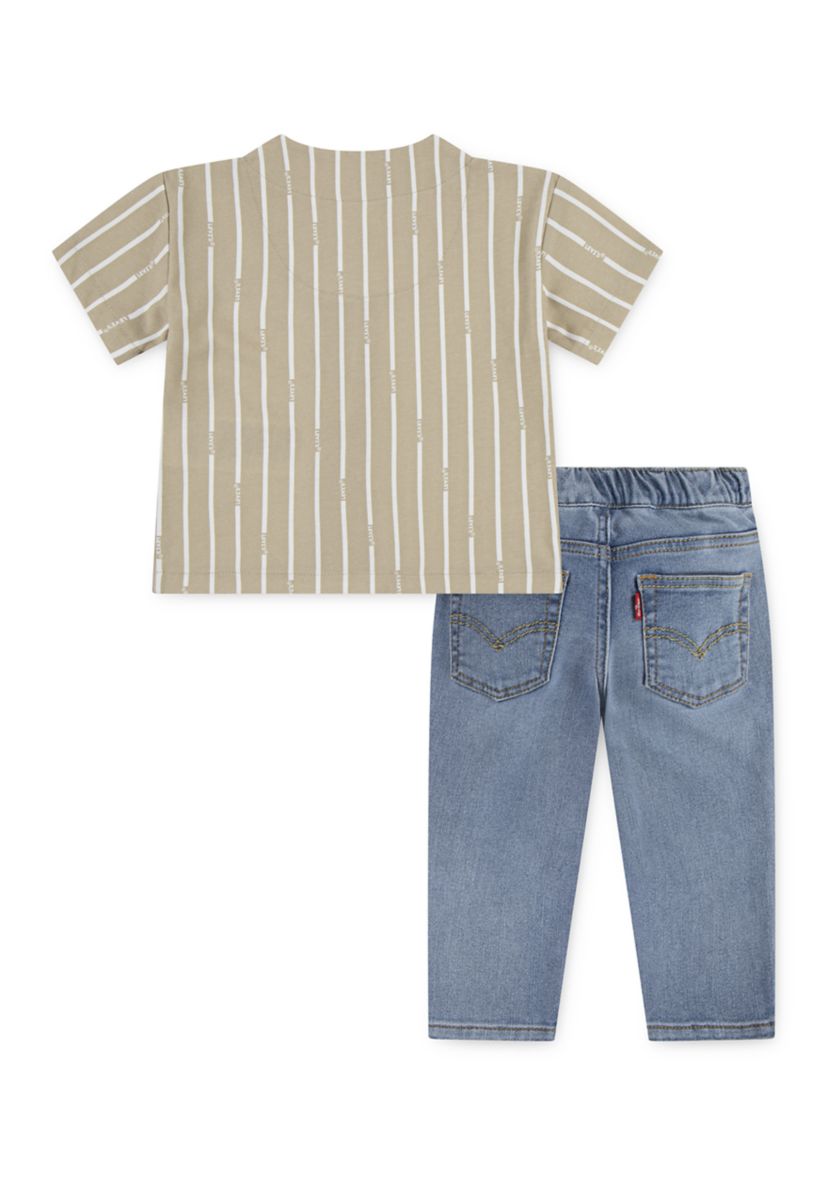 Baby Boys Baseball Shirt and Denim Jeans Set