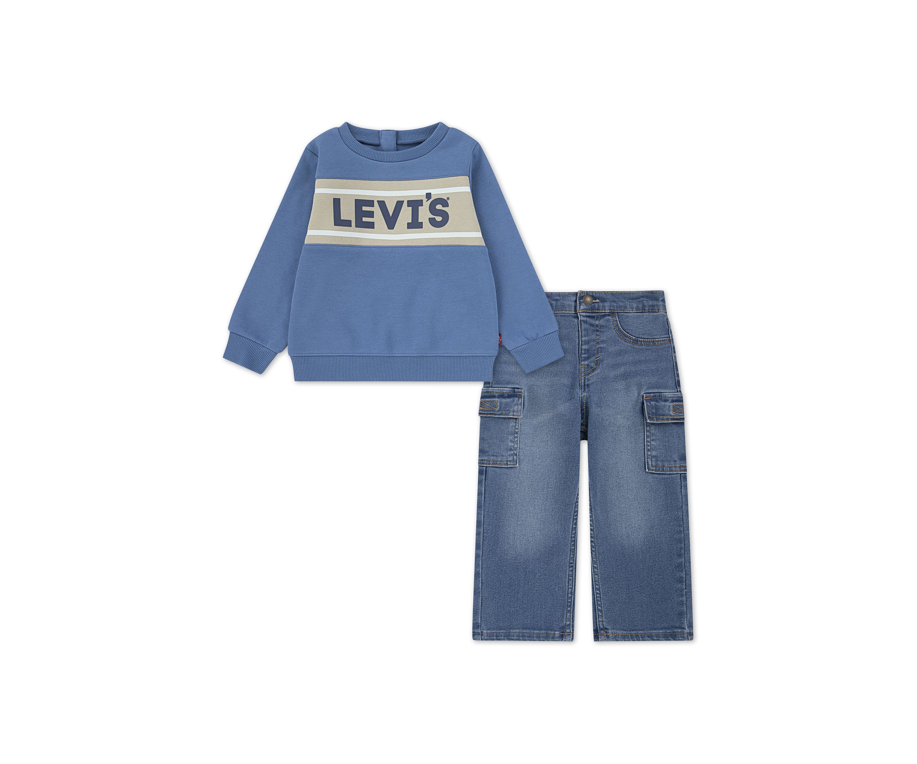 Baby Boys Stay Loose Graphic Sweatshirt and Jeans Set