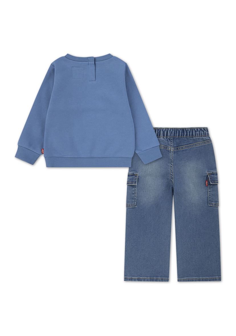 Baby Boys Stay Loose Graphic Sweatshirt and Jeans Set