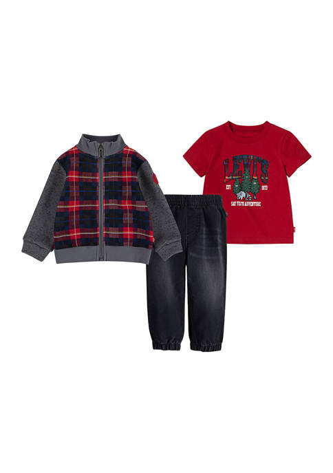 Levi's® Toddler Boys Zip Up Jacket, T-Shirt, and