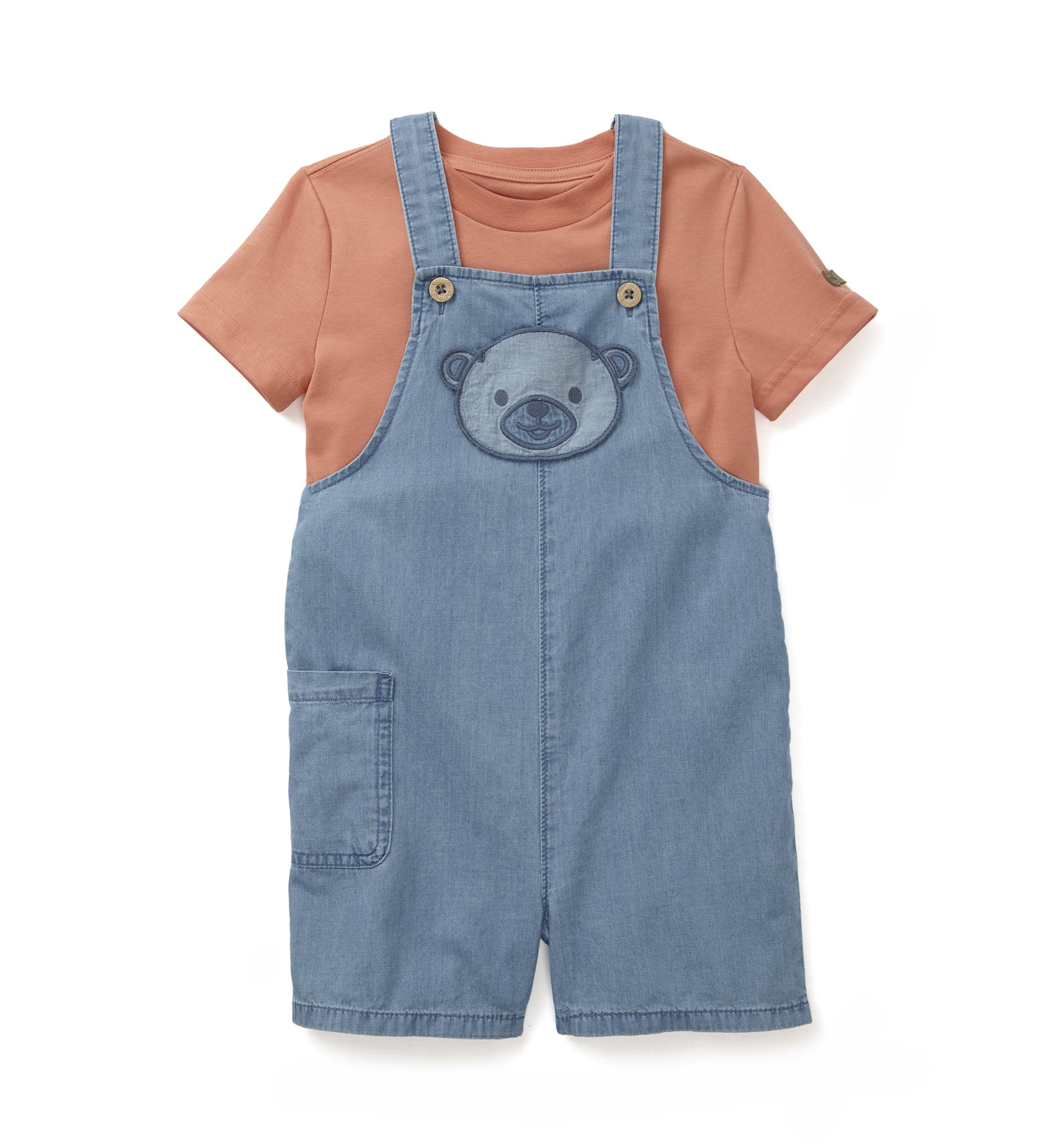 Toddler Boys Shortall and T-Shirt Set