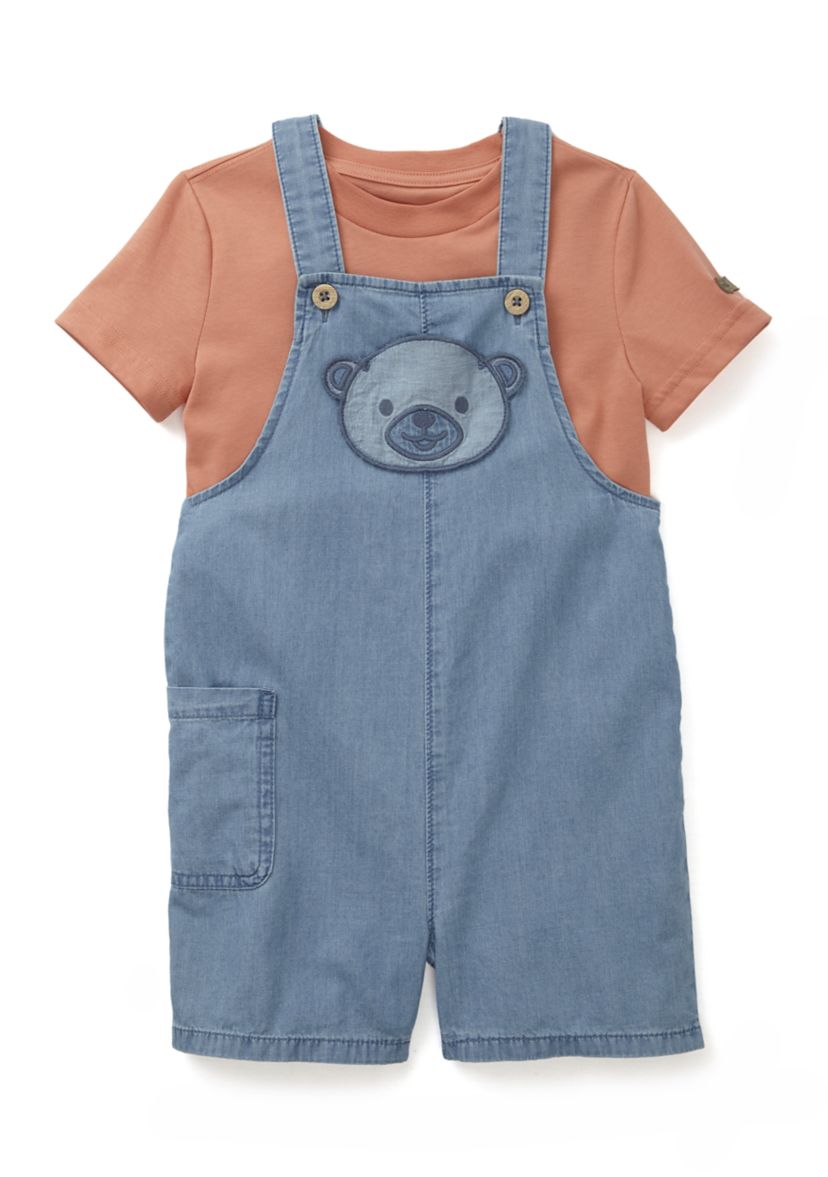 Toddler Boys Shortall and T-Shirt Set