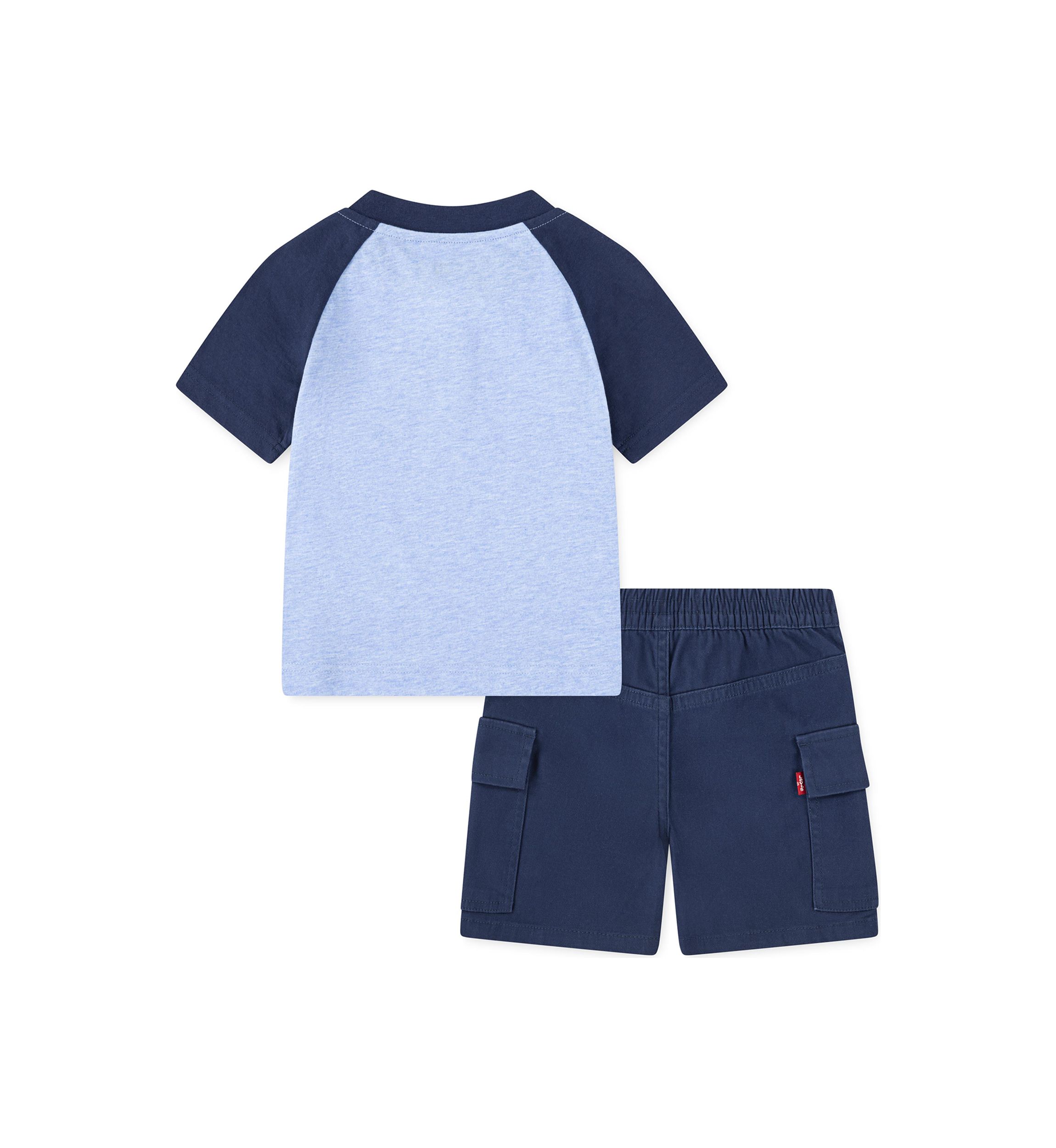 Toddler Boys Raglan Henley Shirt and Shorts Set