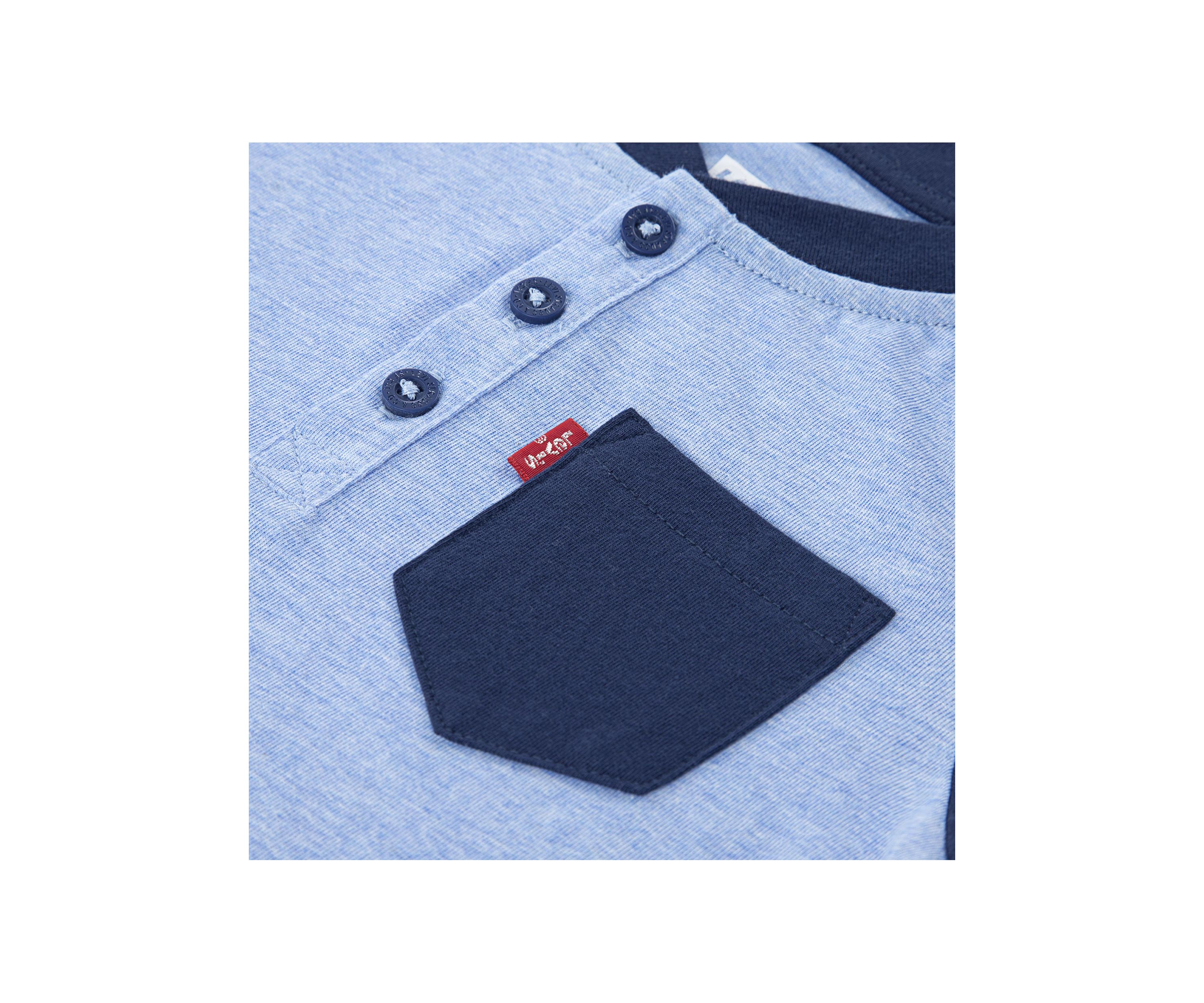 Toddler Boys Raglan Henley Shirt and Shorts Set