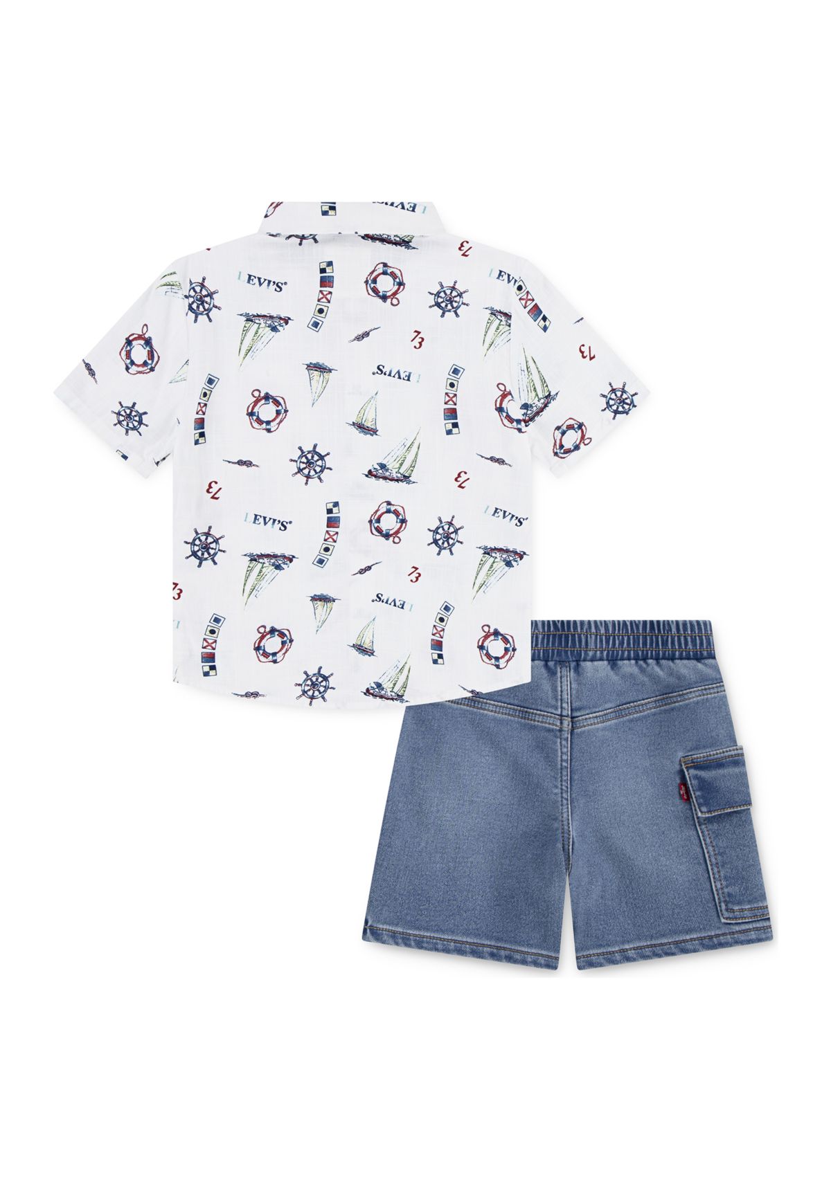 Toddler Boys Sailing rinted Shirt and Shorts Set