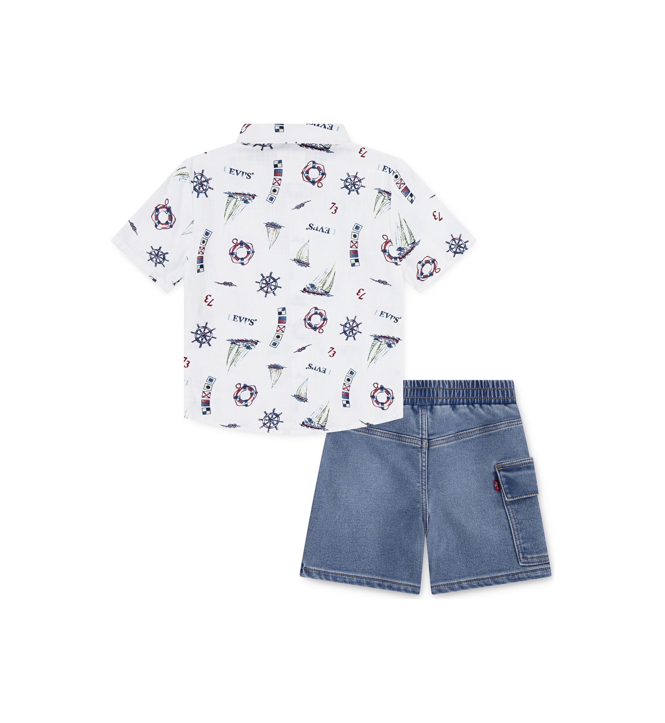 Toddler Boys Sailing rinted Shirt and Shorts Set