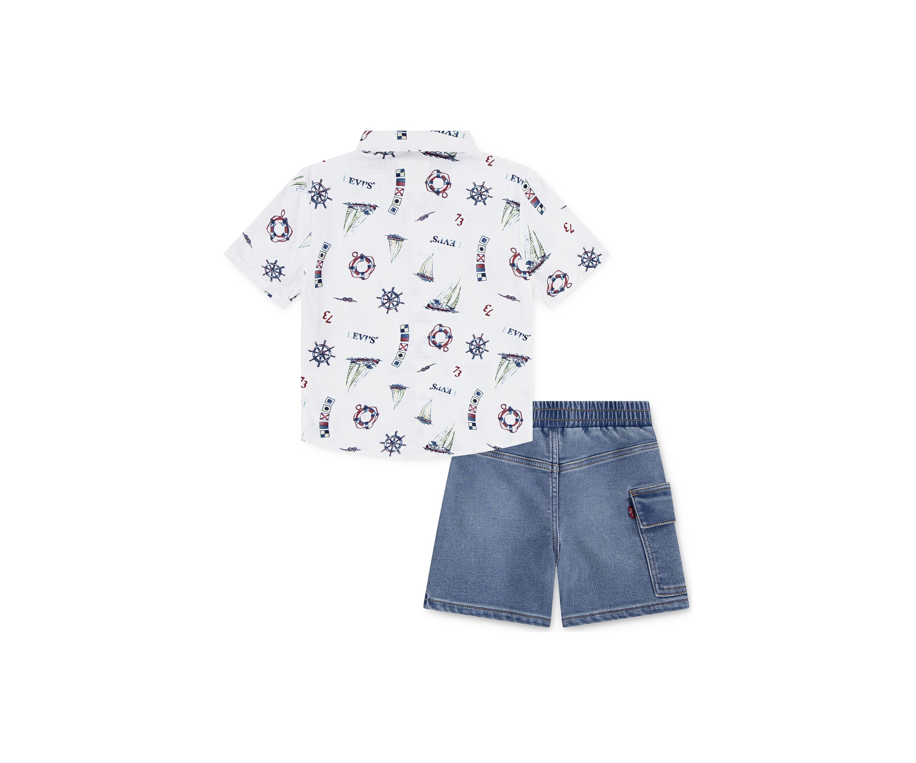 Toddler Boys Sailing rinted Shirt and Shorts Set