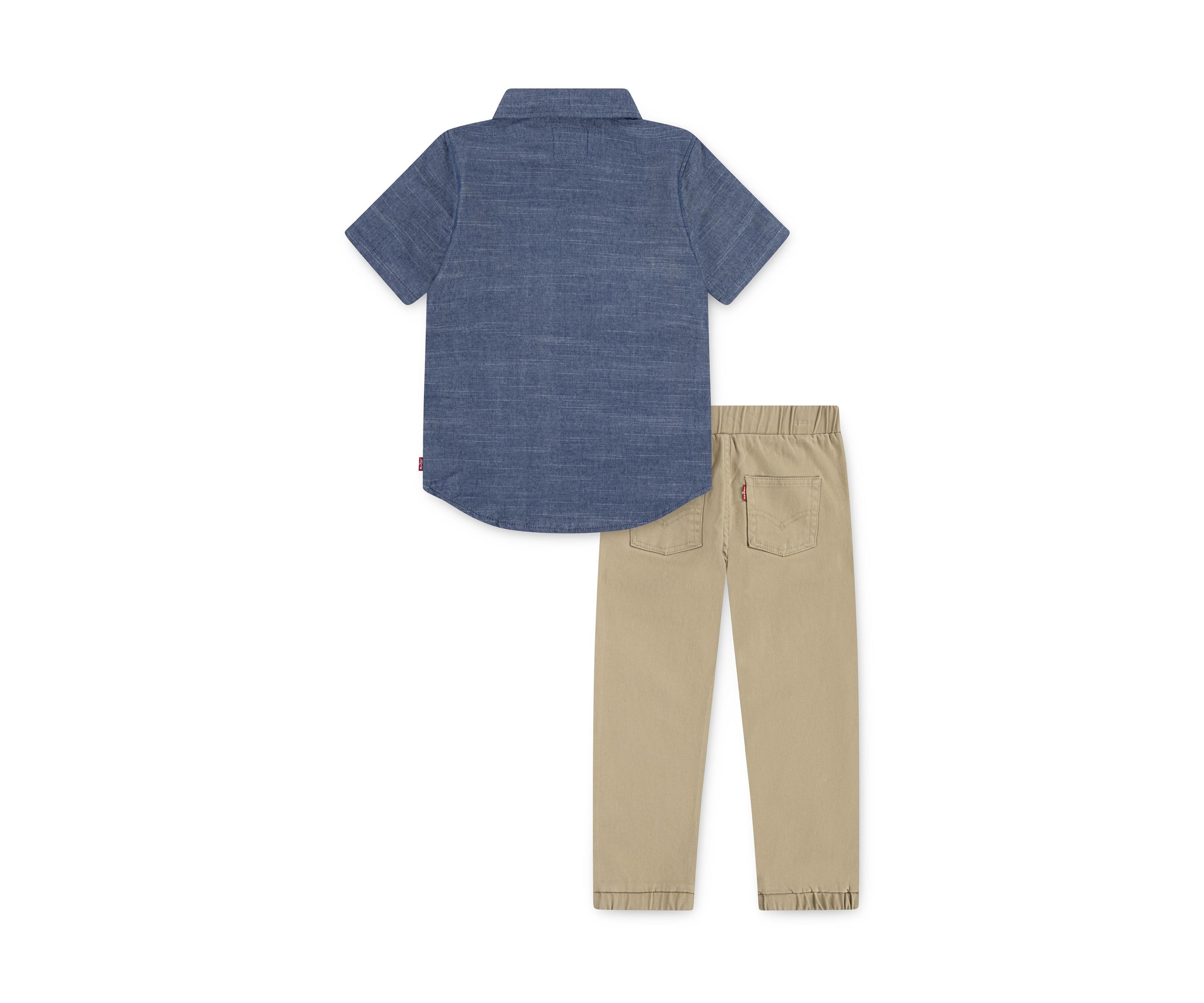 Toddler Boys Chambray Shirt and Joggers Set