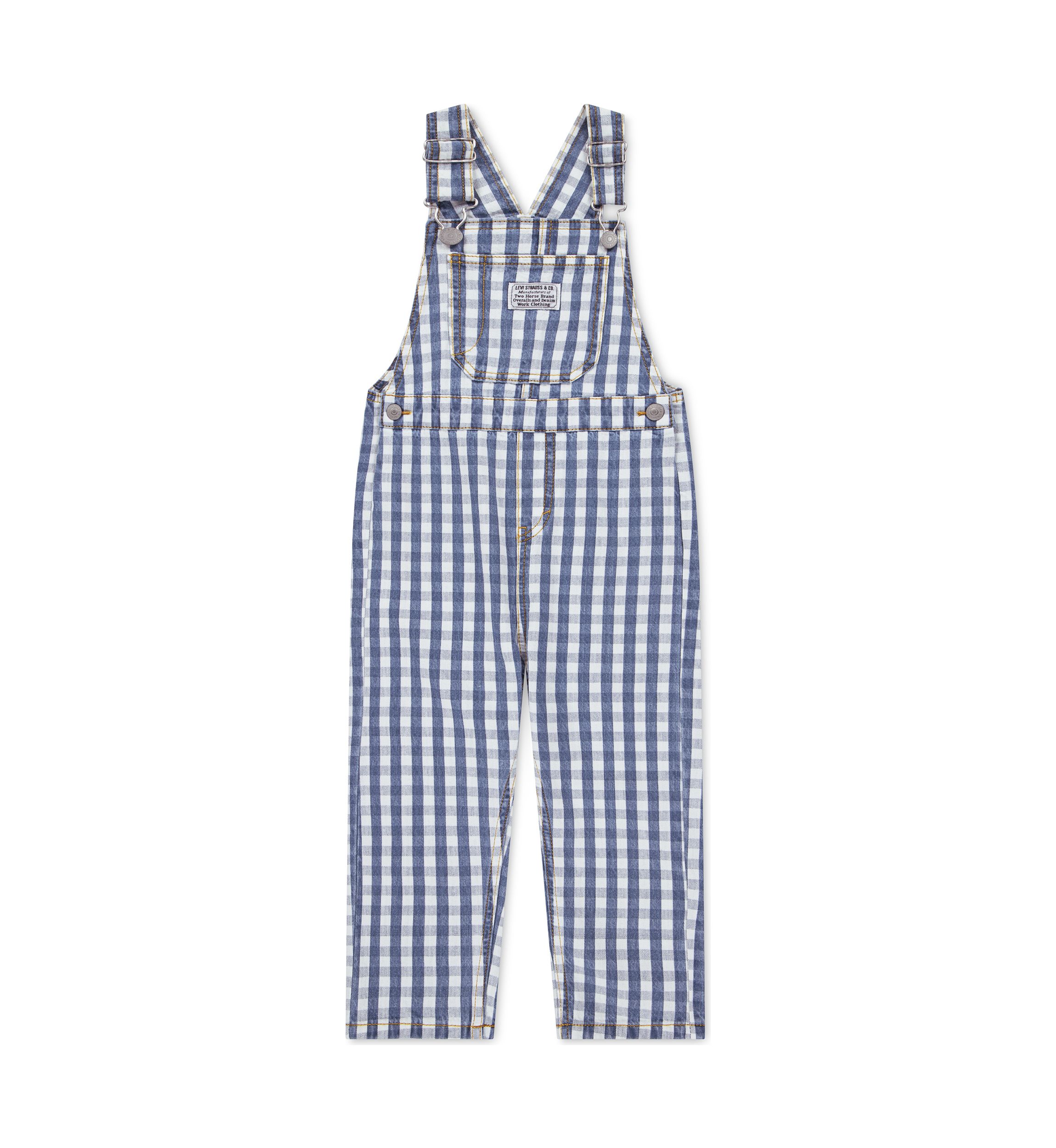 Toddler Boys Gingham Denim Overalls