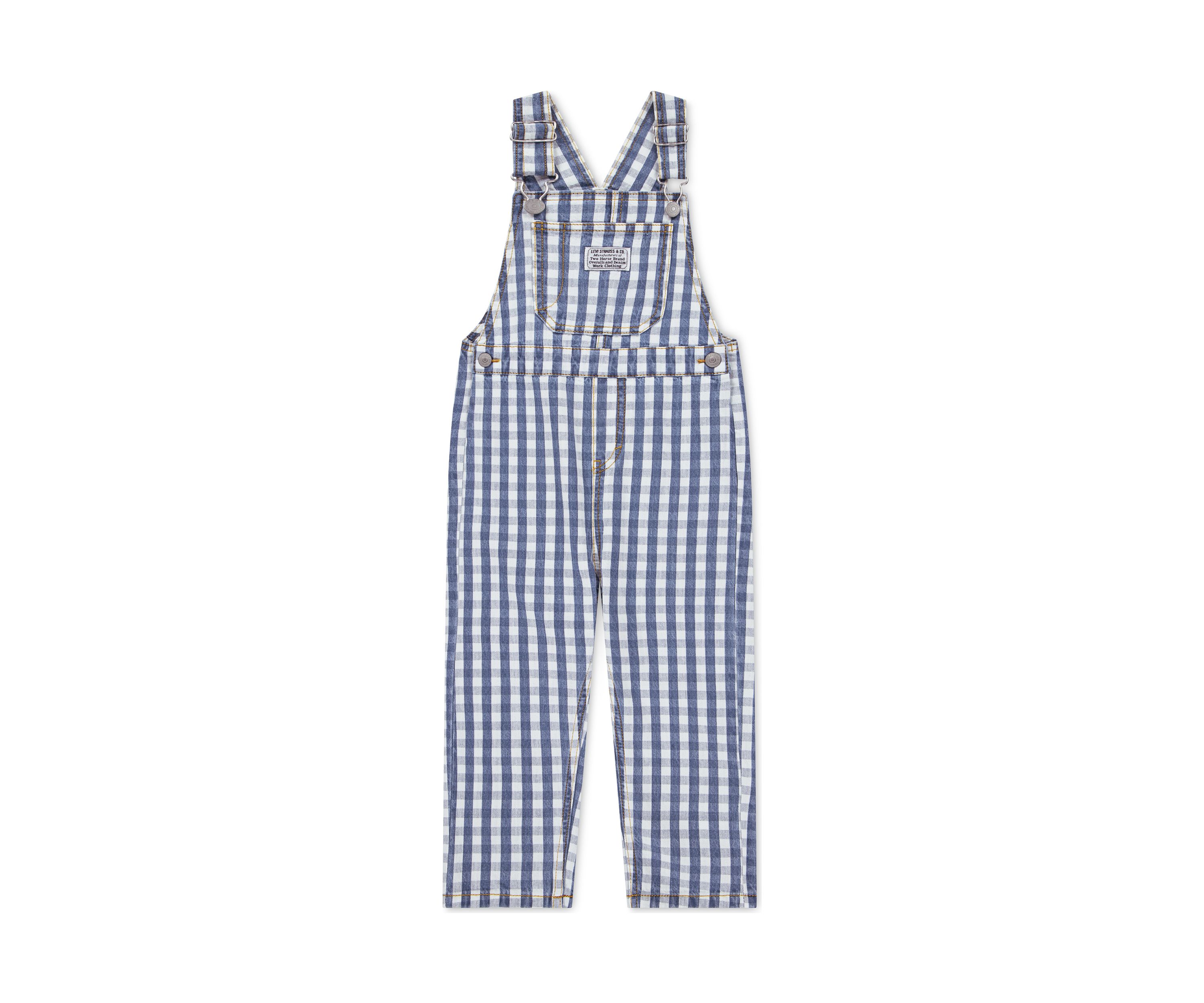Toddler Boys Gingham Denim Overalls