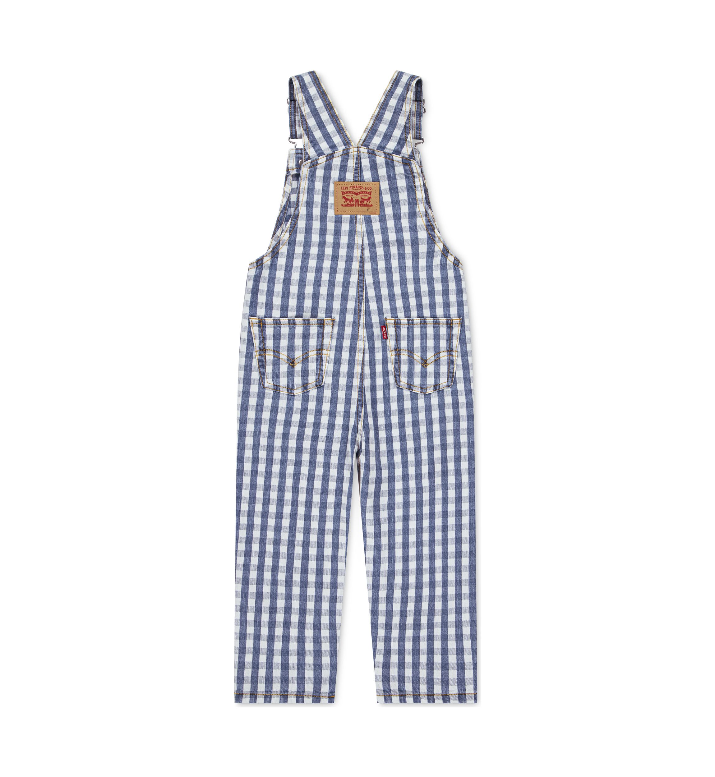 Toddler Boys Gingham Denim Overalls