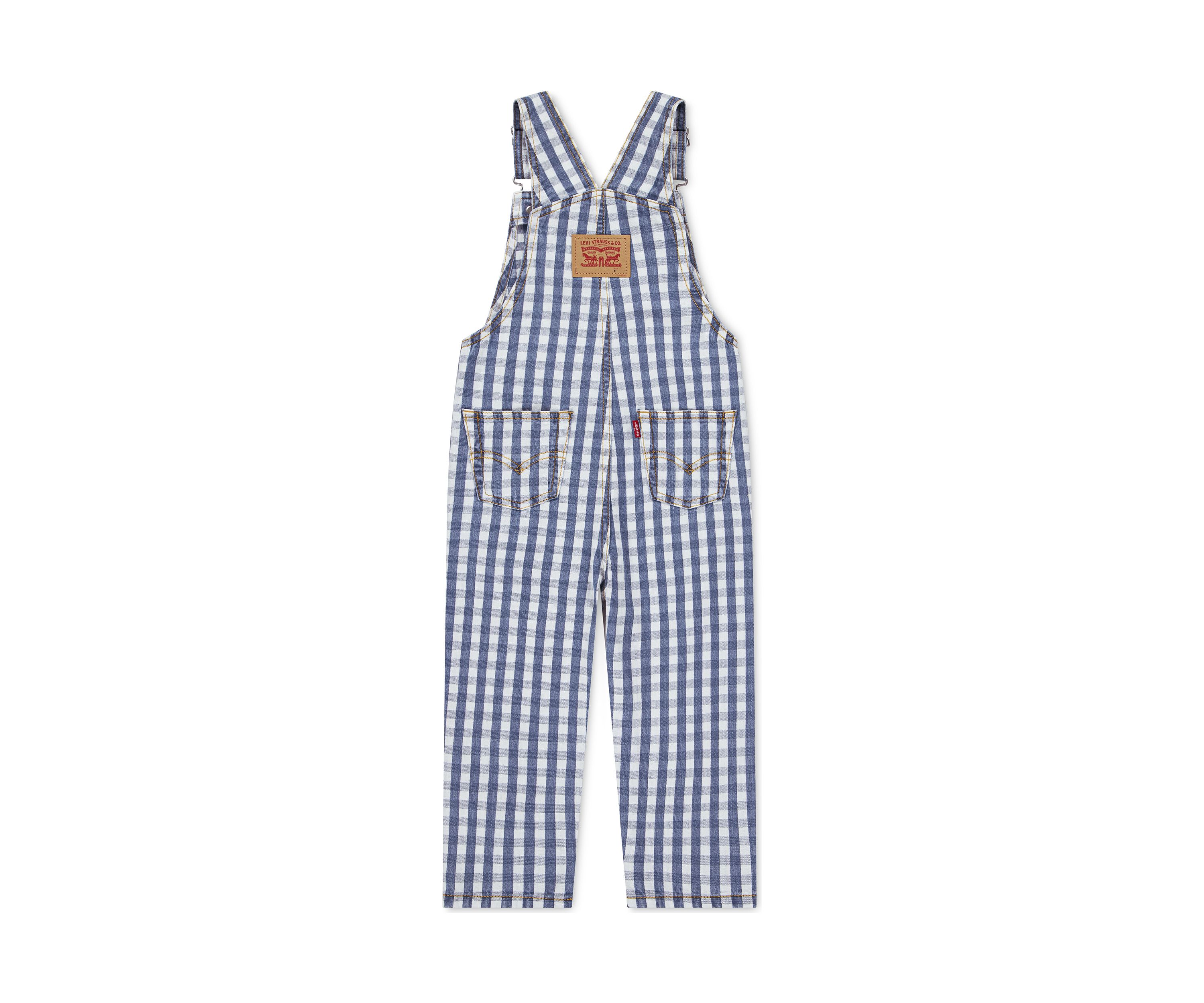 Toddler Boys Gingham Denim Overalls