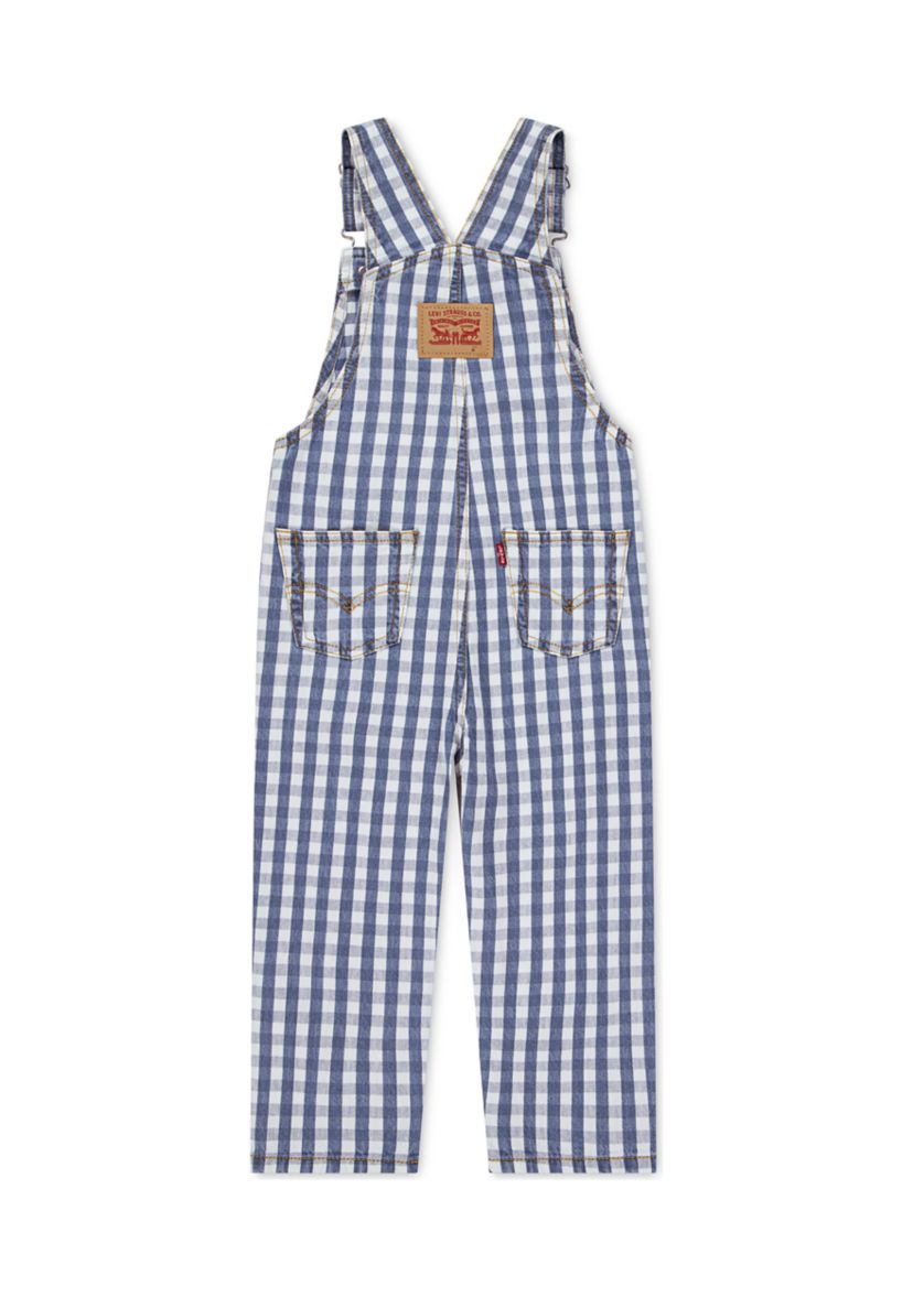 Toddler Boys Gingham Denim Overalls