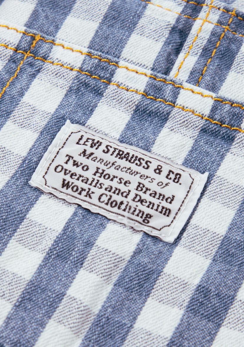 Toddler Boys Gingham Denim Overalls