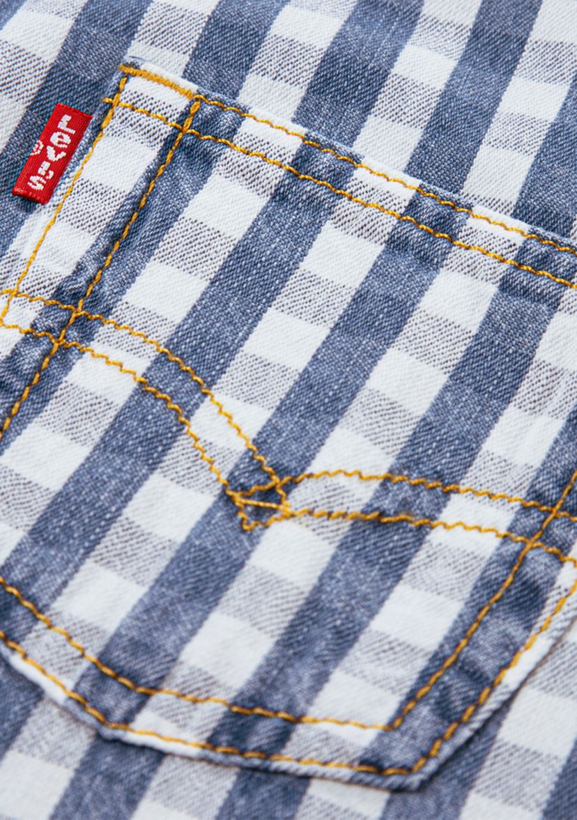 Toddler Boys Gingham Denim Overalls
