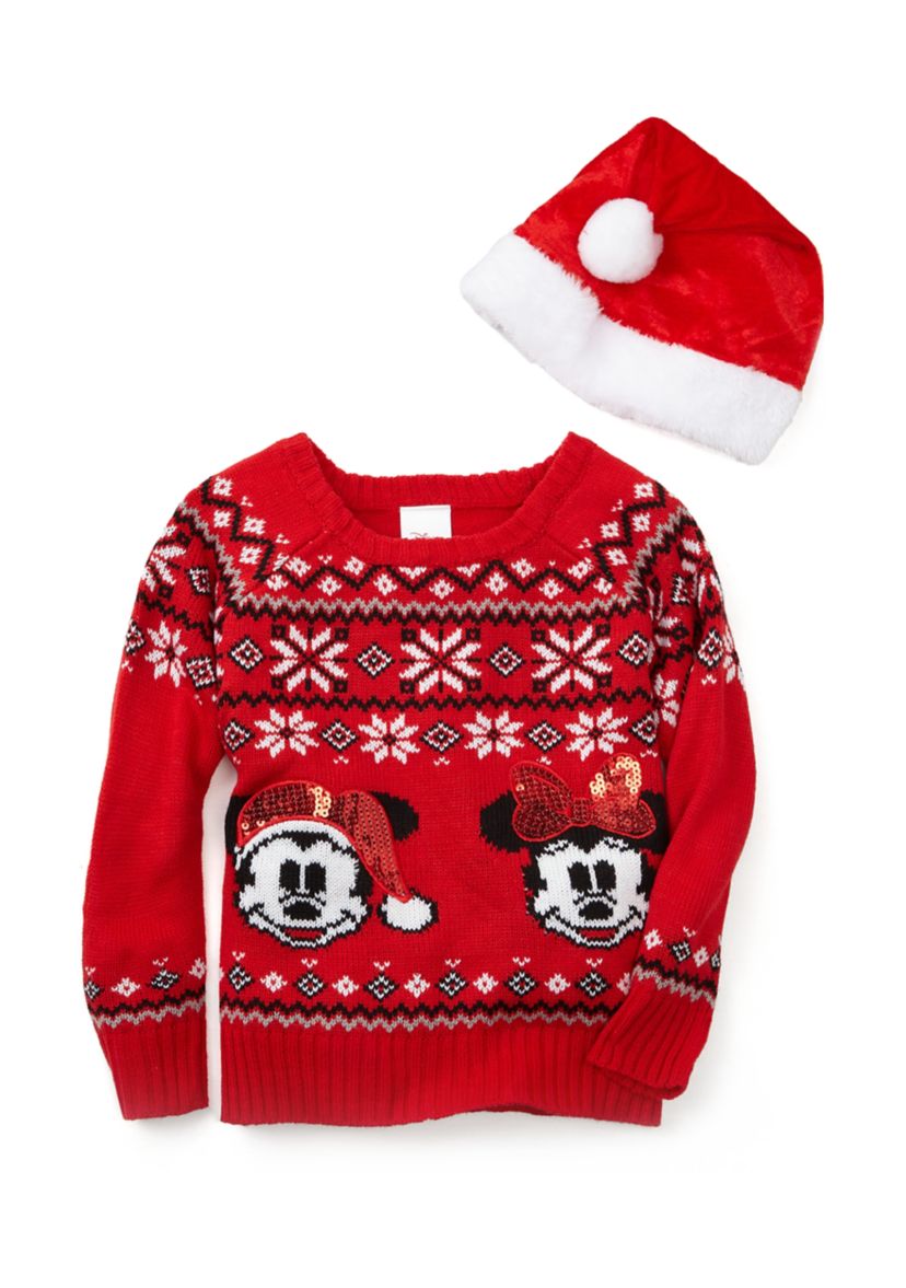 Toddler Girls Printed Sweater with Hat