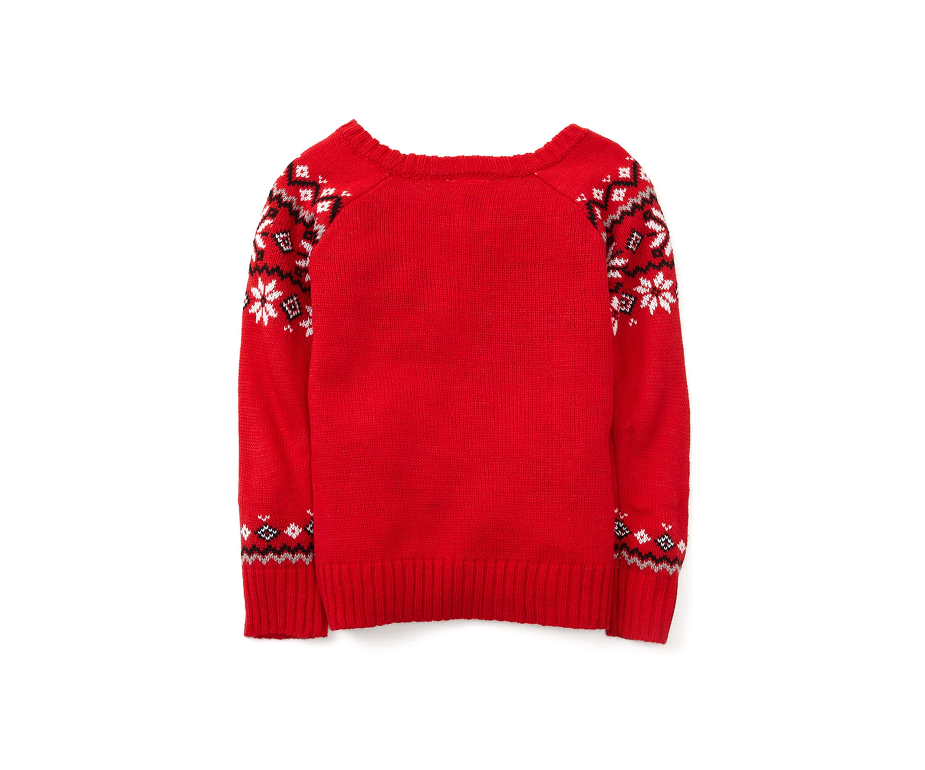 Toddler Girls Printed Sweater with Hat