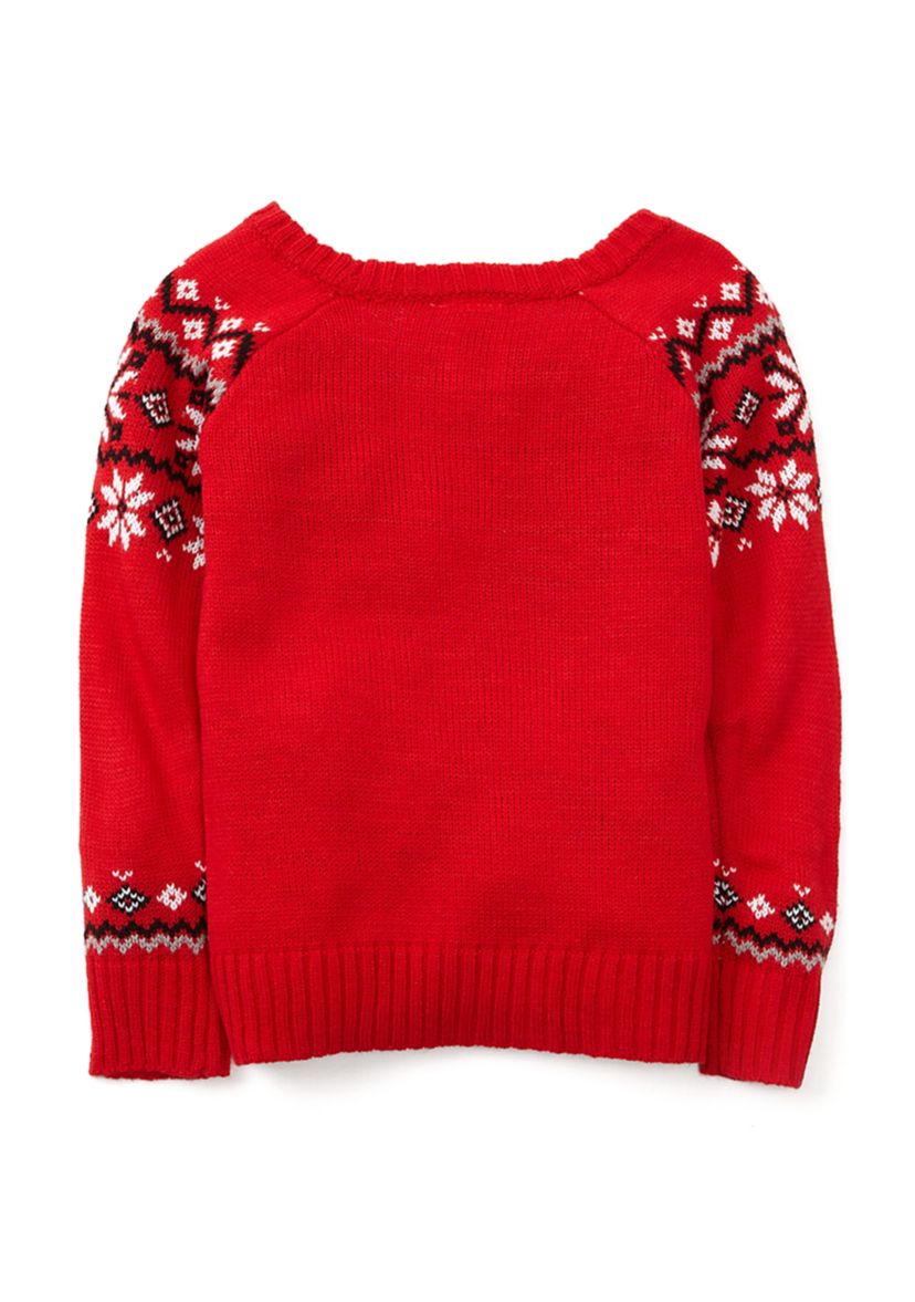 Toddler Girls Printed Sweater with Hat