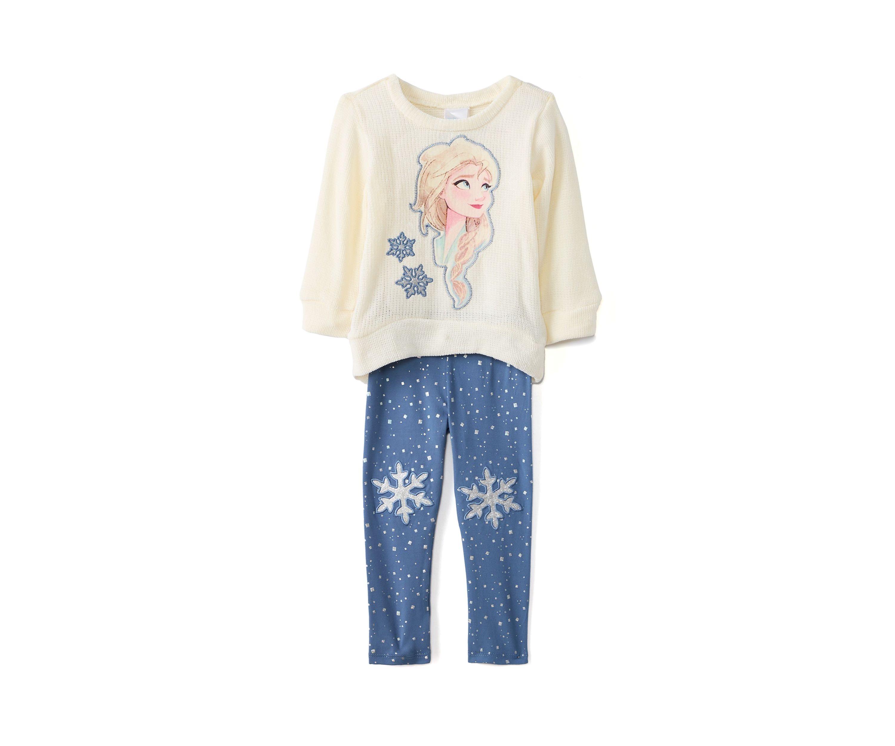 Toddler Girls Frozen Elsa Graphic Sweater and Printed Leggings Set