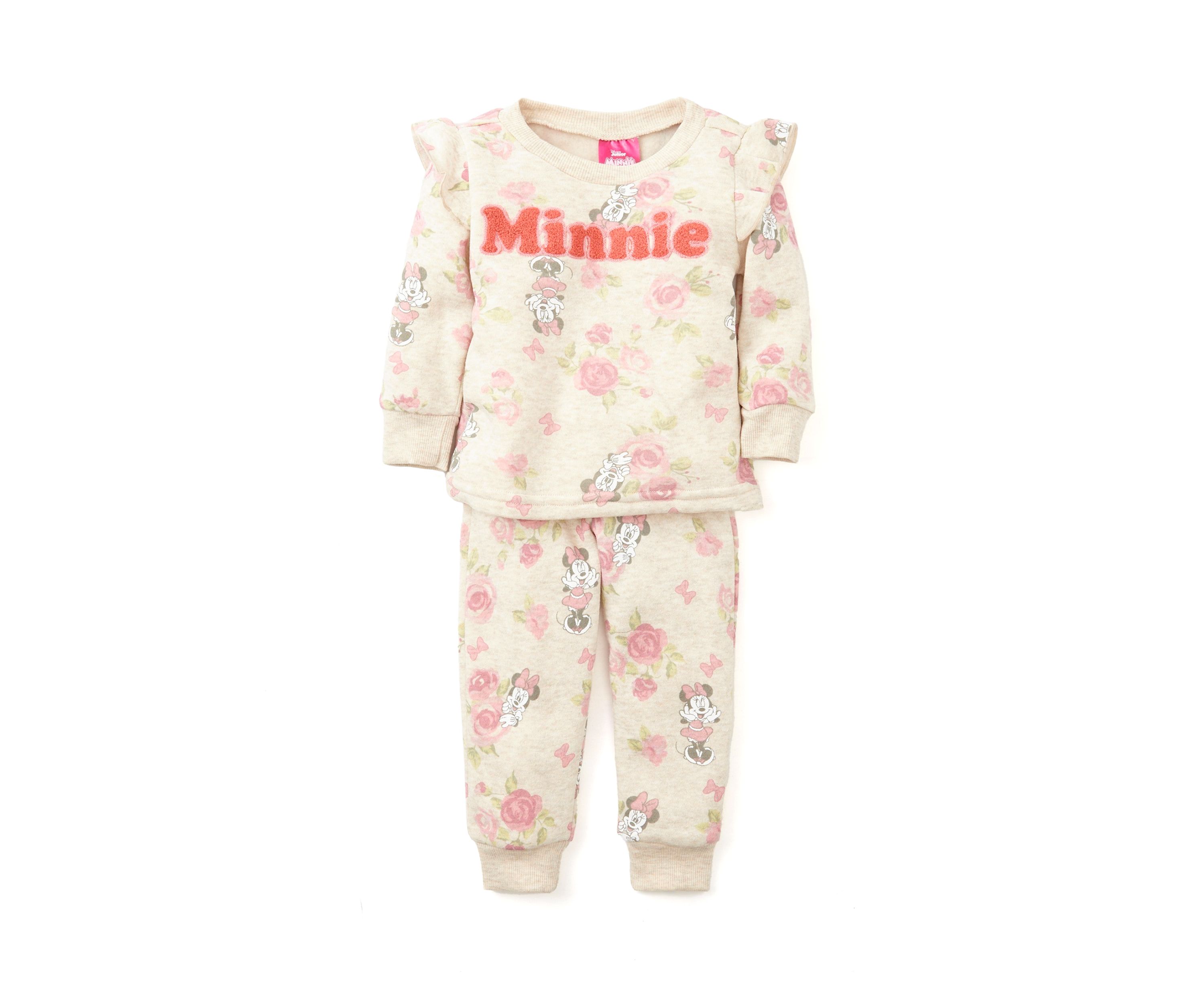 Baby Girls Minnie Mouse Graphic Sweatshirt and Printed Sweatpants Set