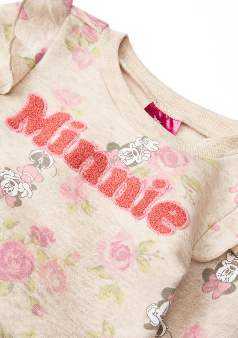 Baby Girls Minnie Mouse Graphic Sweatshirt and Printed Sweatpants Set