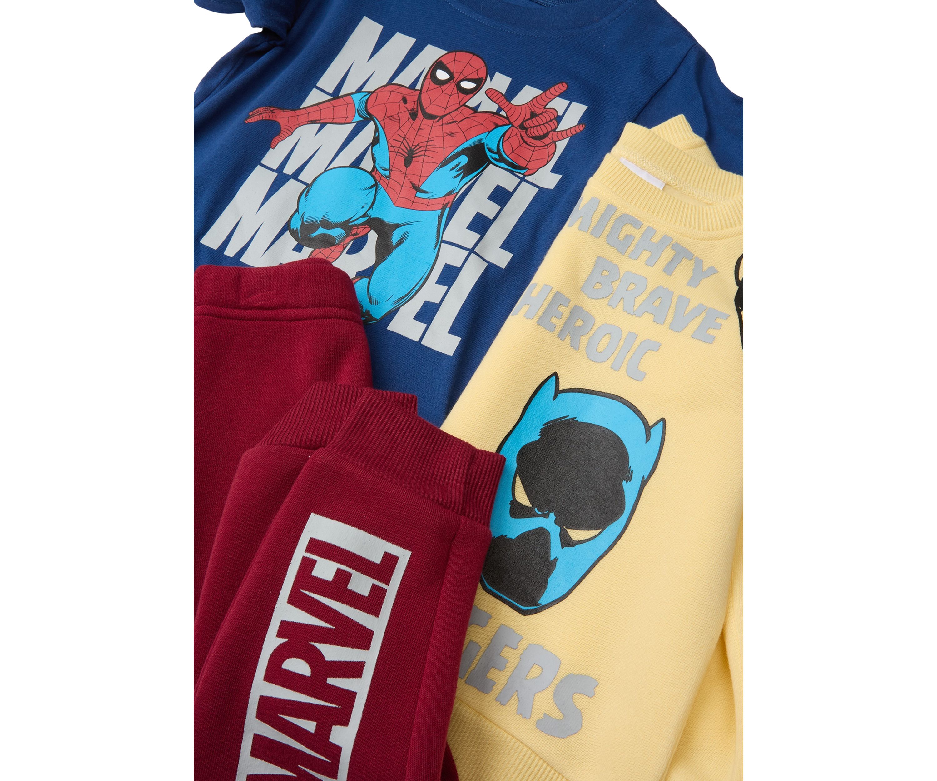 Toddler Boys Marvel Three Piece Graphic T-Shirt and Joggers Set