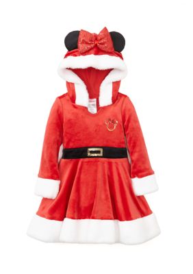 minnie mouse christmas dress Disney Minnie Mouse Christmas Infant Baby Girls Mrs. Clause Dress and Santa Hat Outfit Set Red / White 18 Months