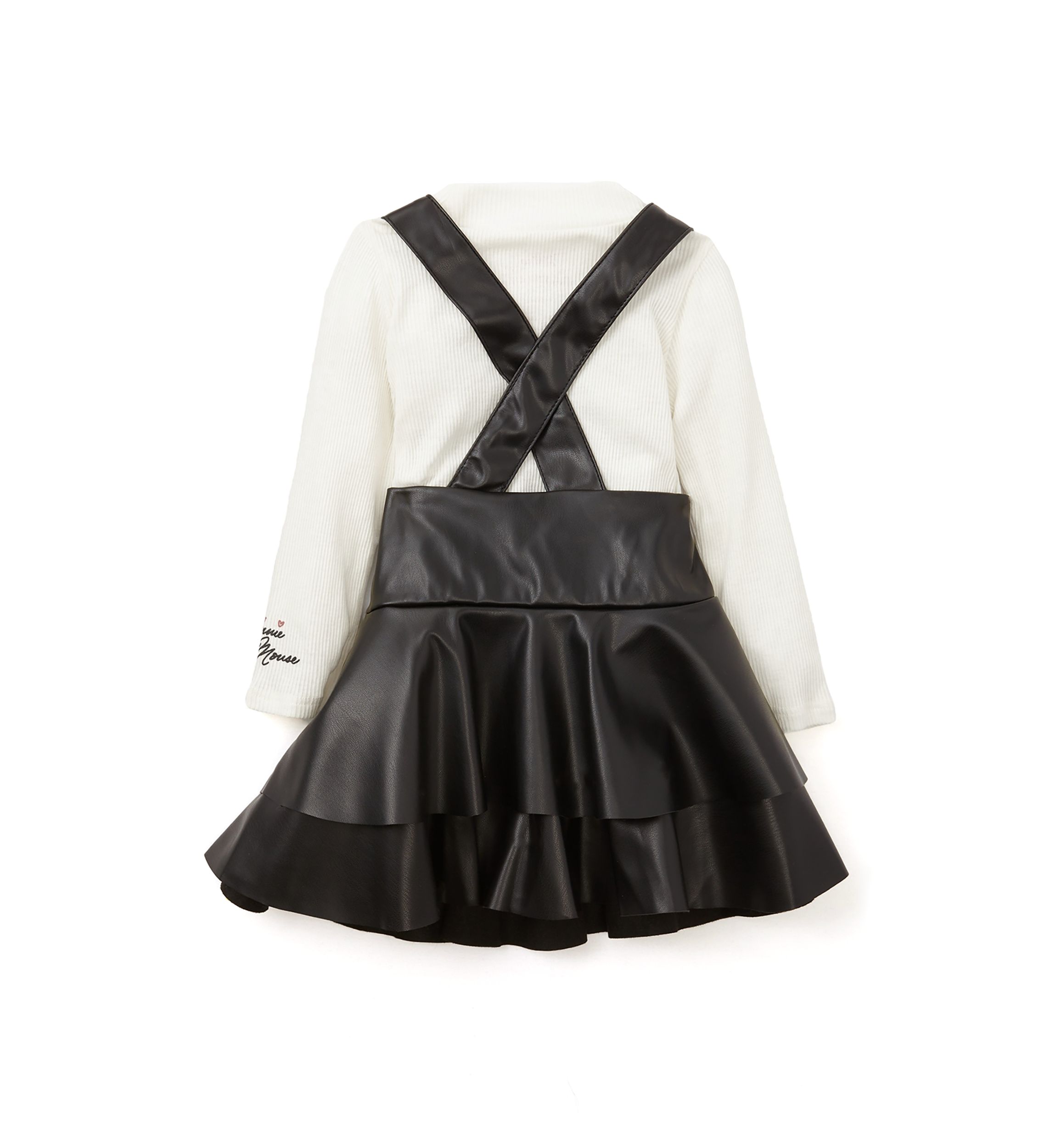 Baby Girls Minnie Mouse Leather Jumper Dress Set