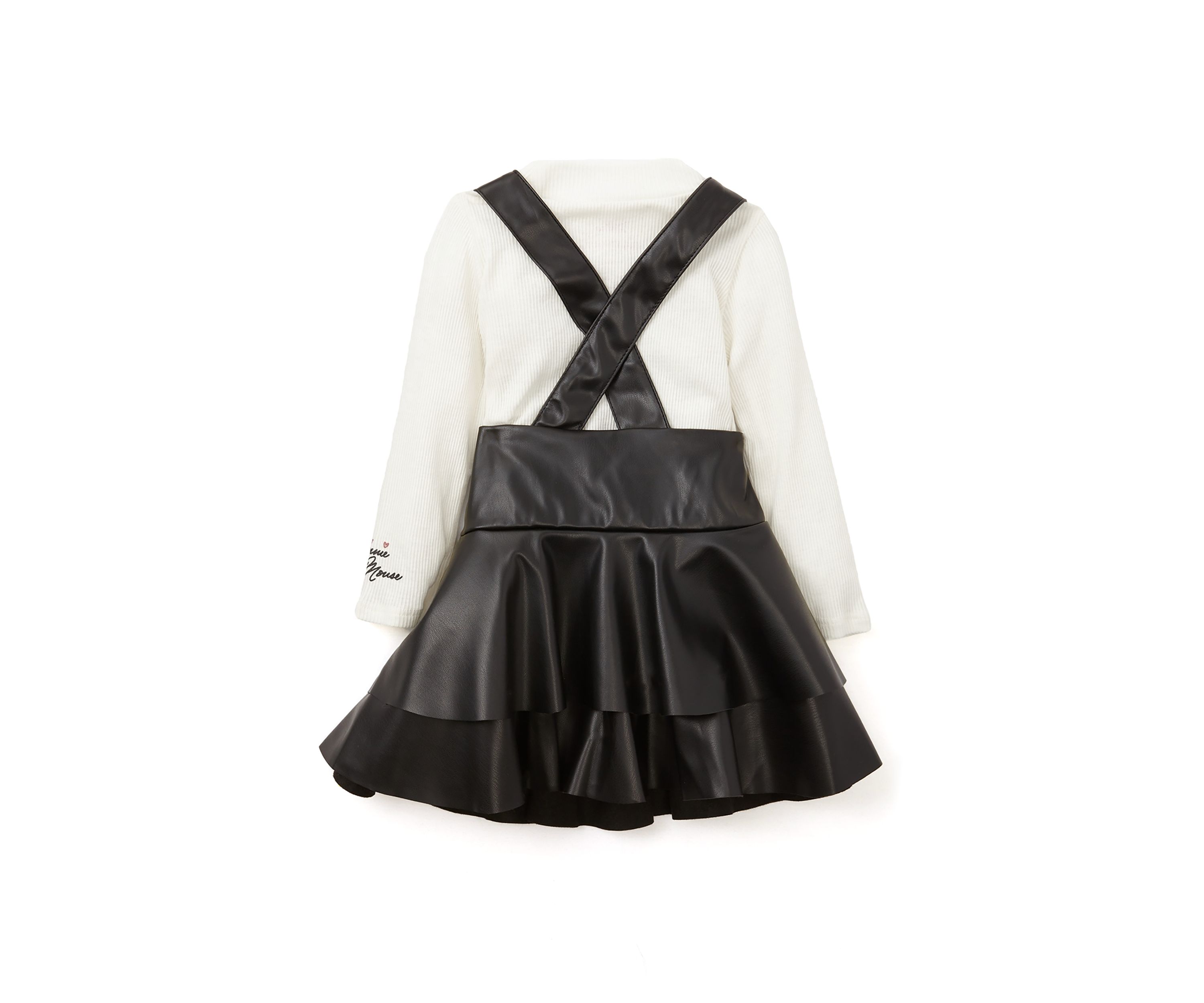 Baby Girls Minnie Mouse Leather Jumper Dress Set