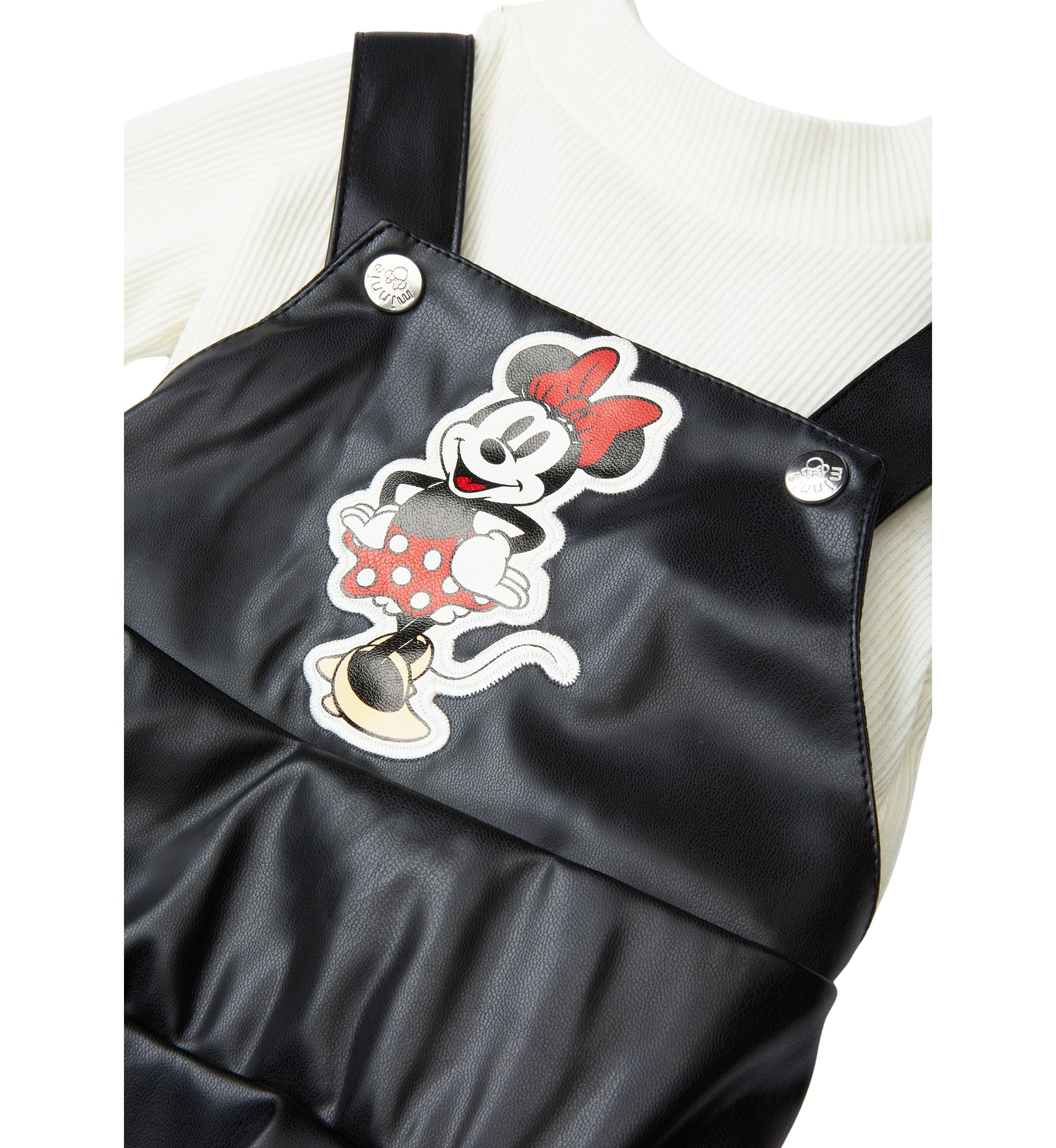 Baby Girls Minnie Mouse Leather Jumper Dress Set