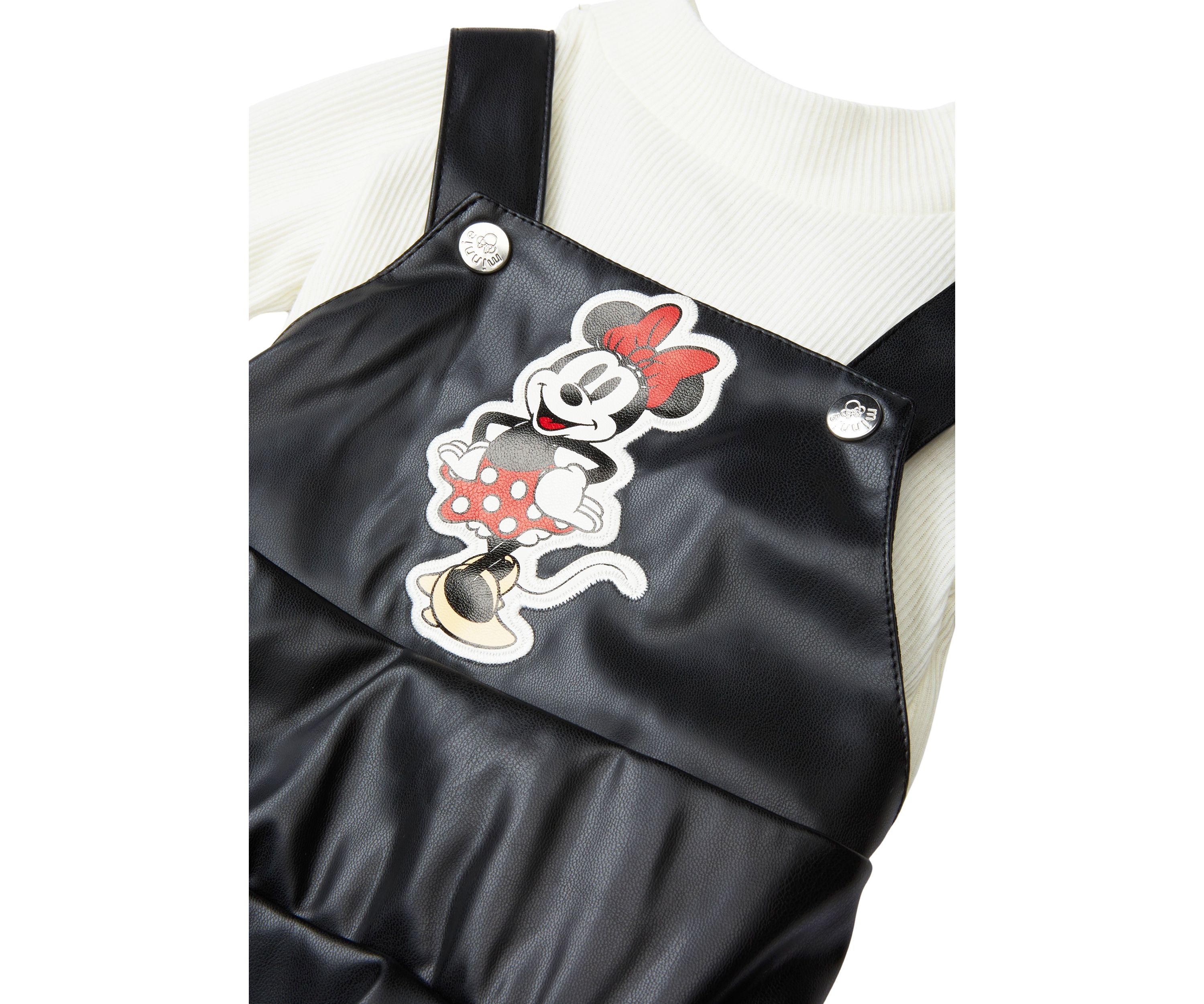 Baby Girls Minnie Mouse Leather Jumper Dress Set