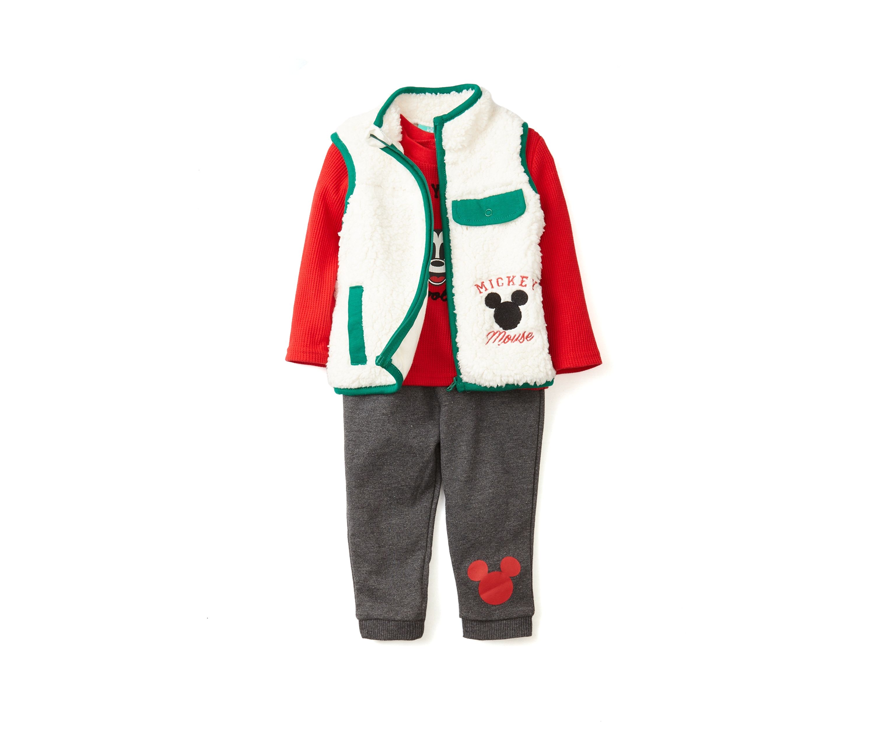 Baby Boys 3 Piece Mickey Mouse Vest Set