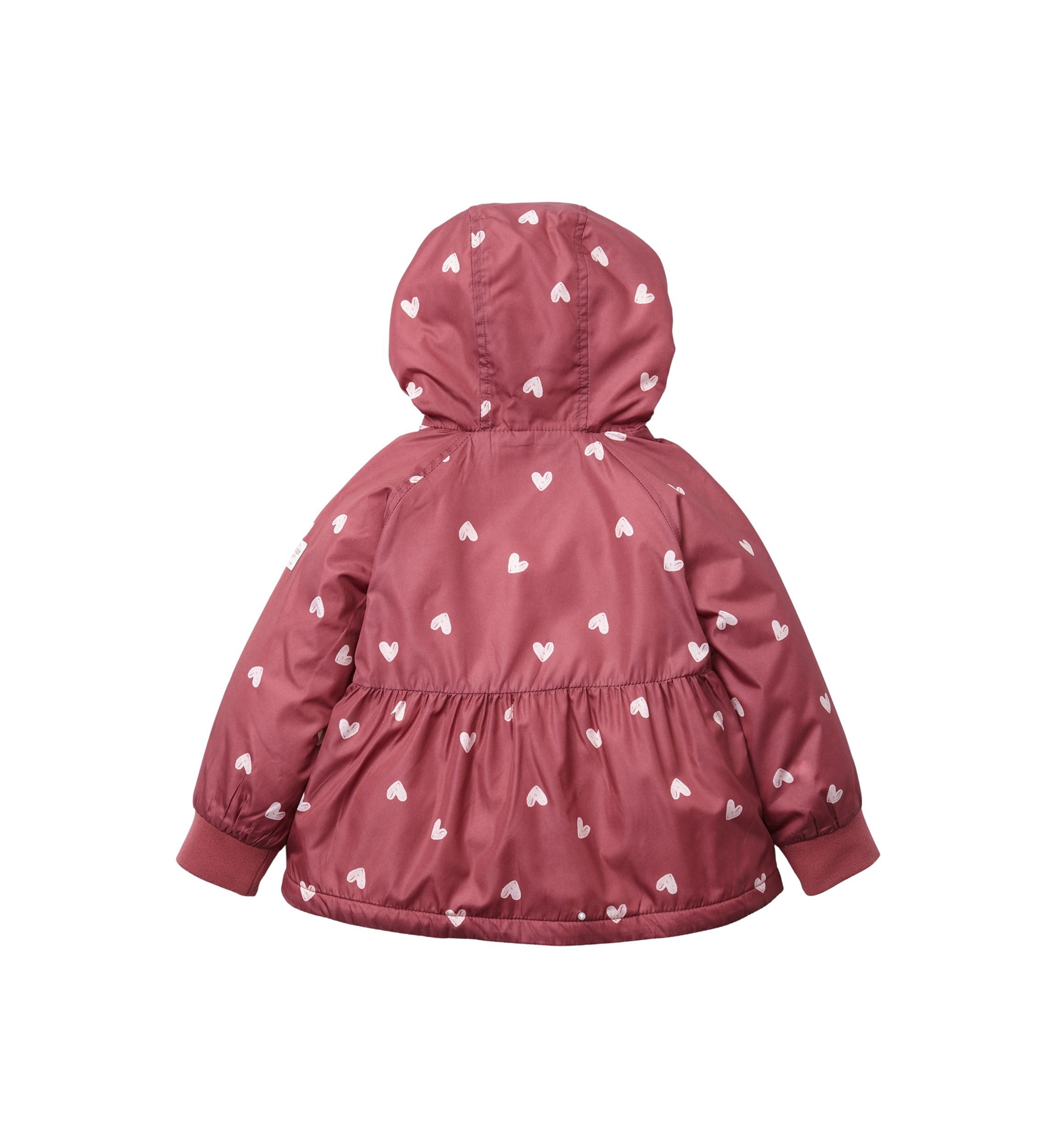 Baby Girls Heart Print Flounce Midweight Jacket