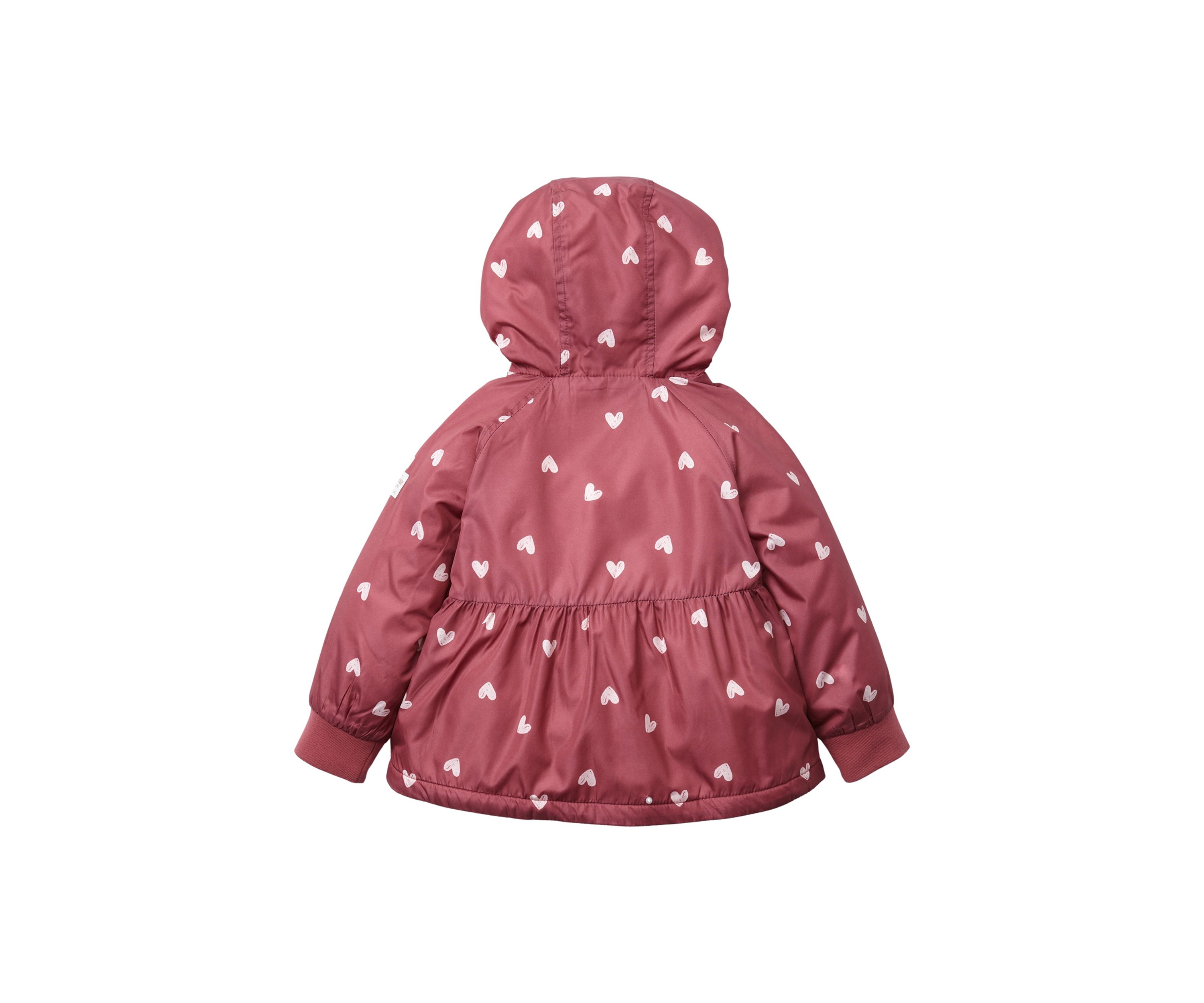 Baby Girls Heart Print Flounce Midweight Jacket